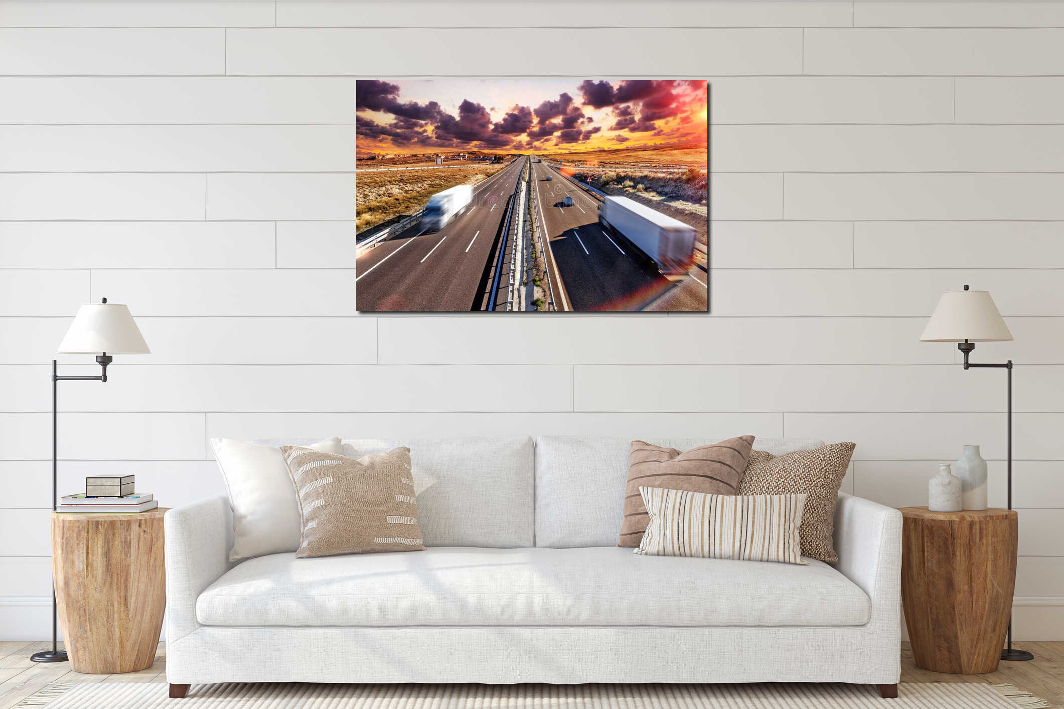 Canvas hanging interior mockup