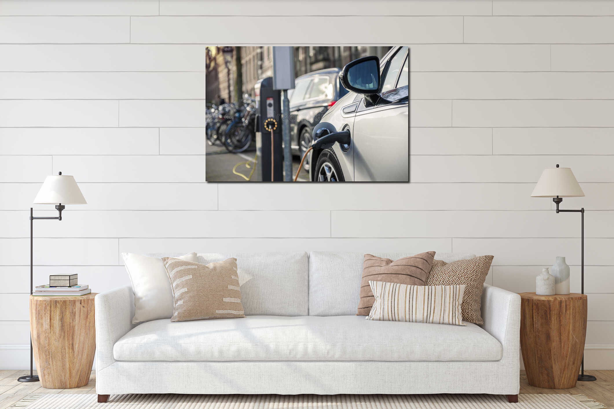 Canvas hanging interior mockup