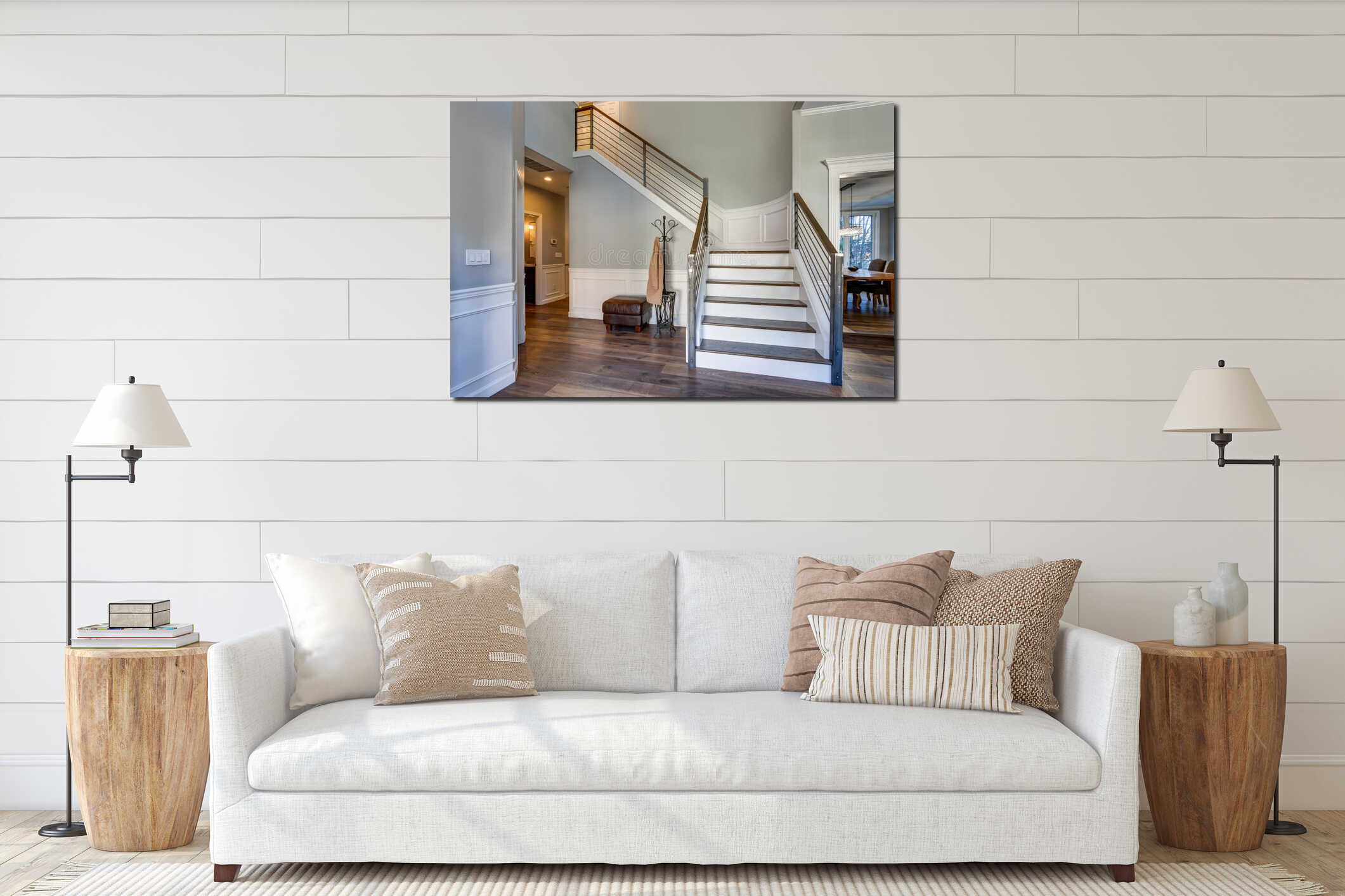 Canvas hanging interior mockup