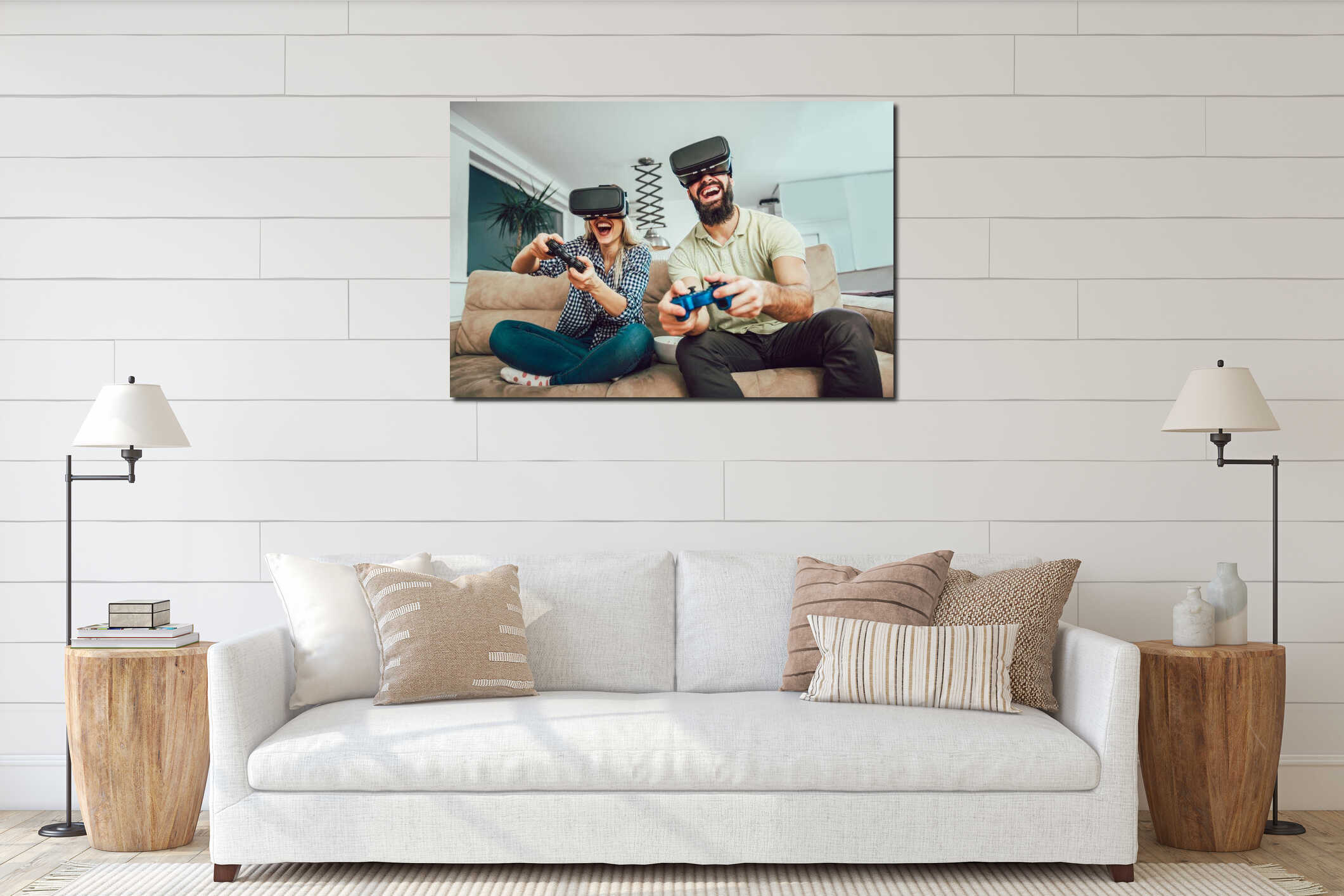 Canvas hanging interior mockup