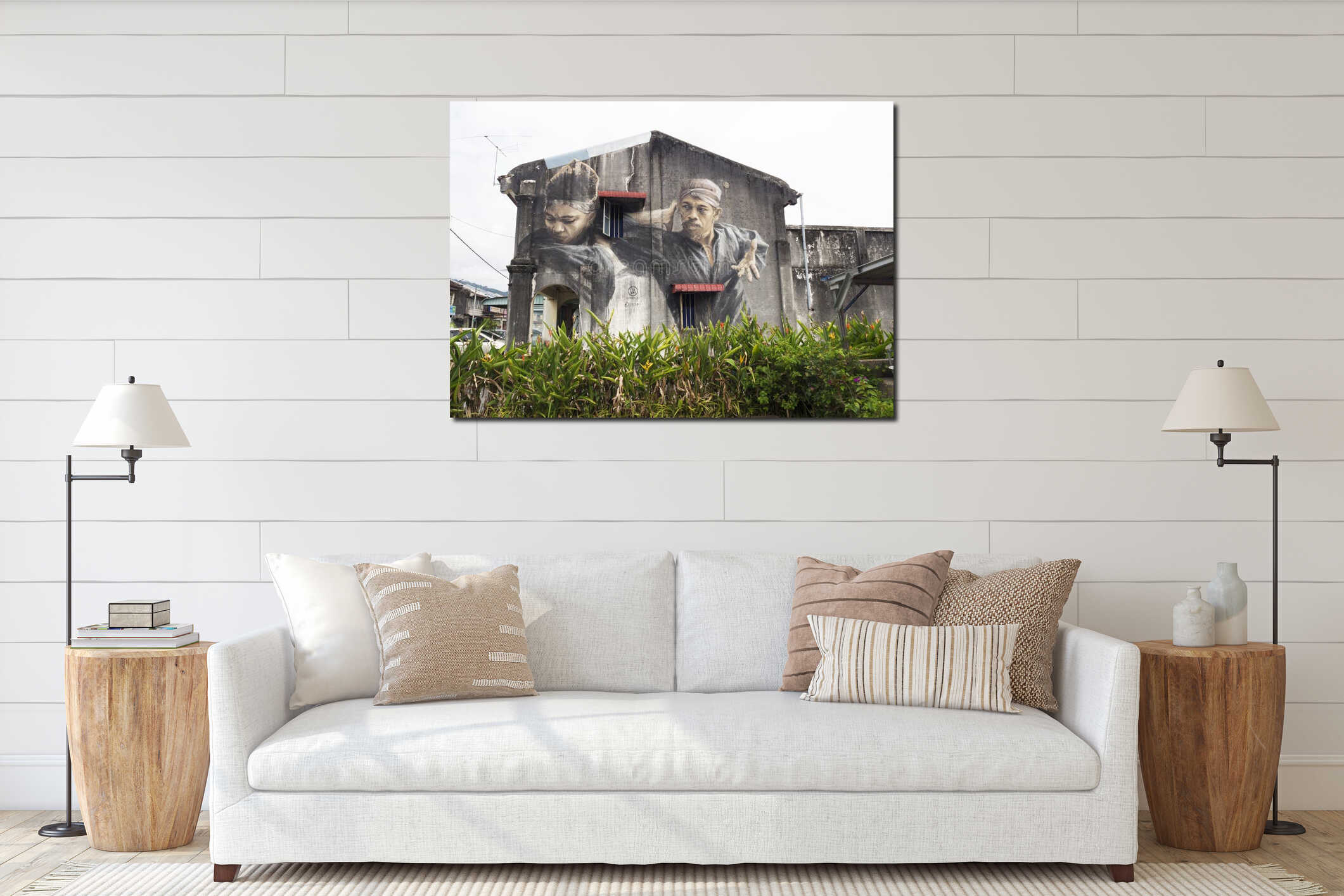Canvas hanging interior mockup