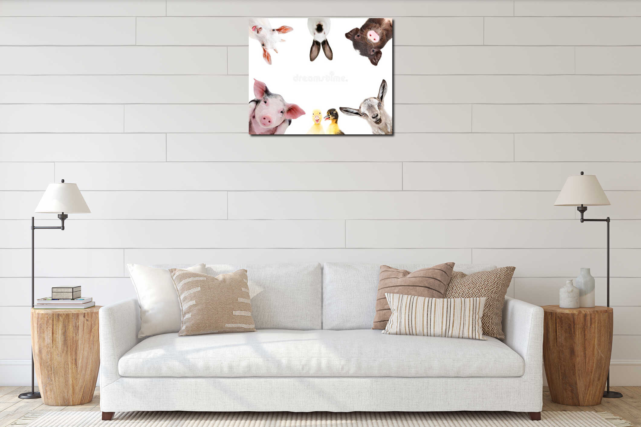 Canvas hanging interior mockup