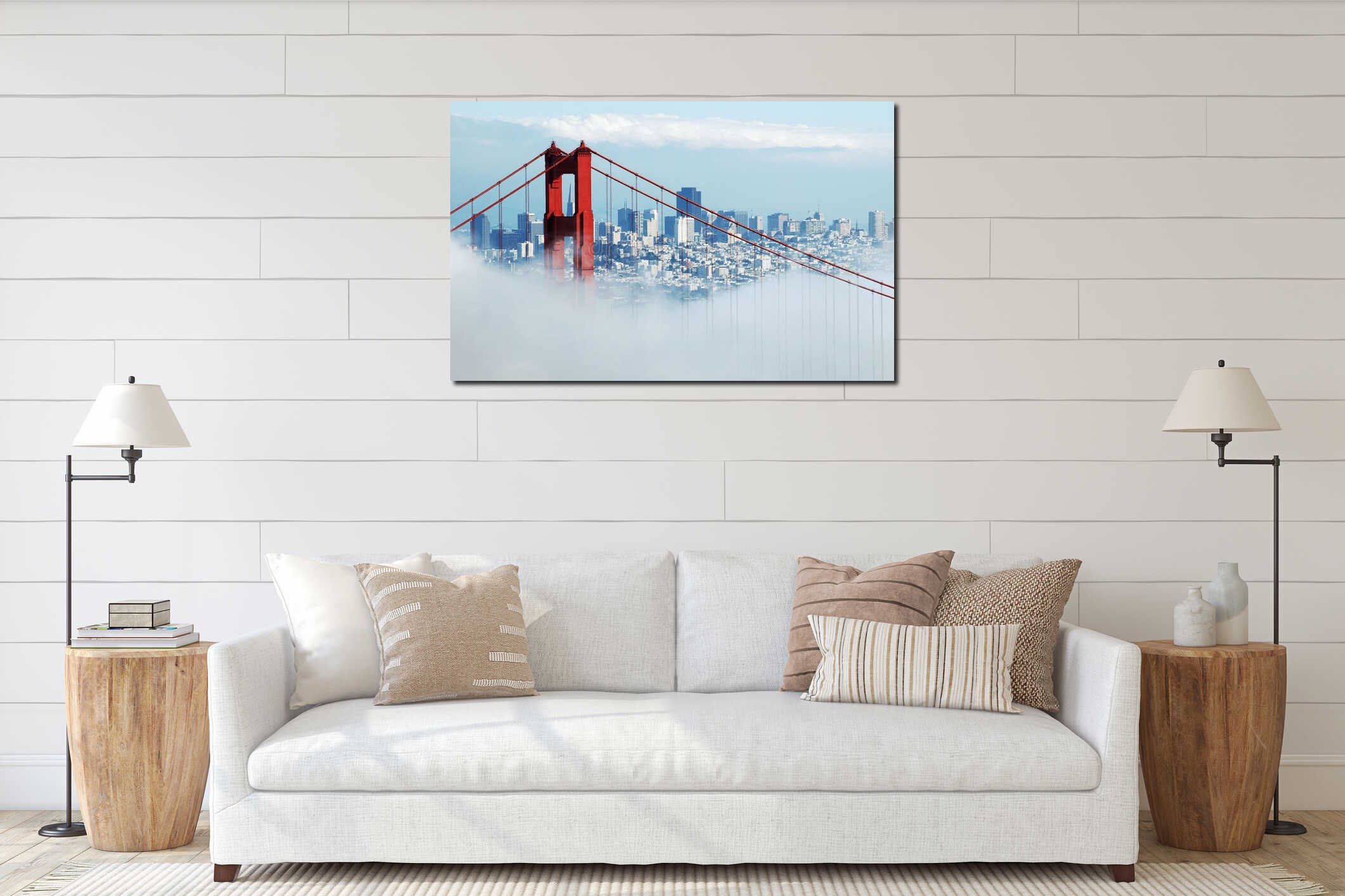 Canvas hanging interior mockup