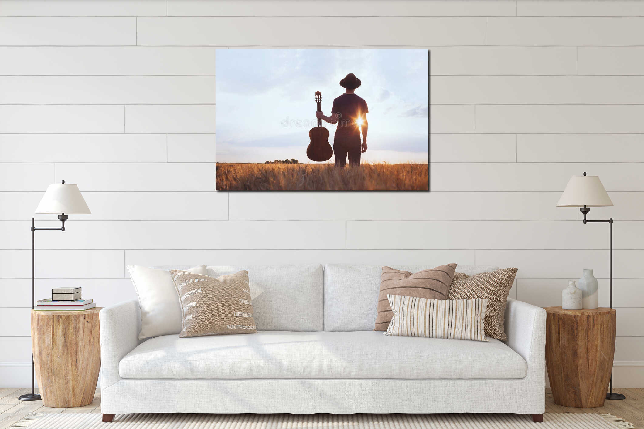 Canvas hanging interior mockup