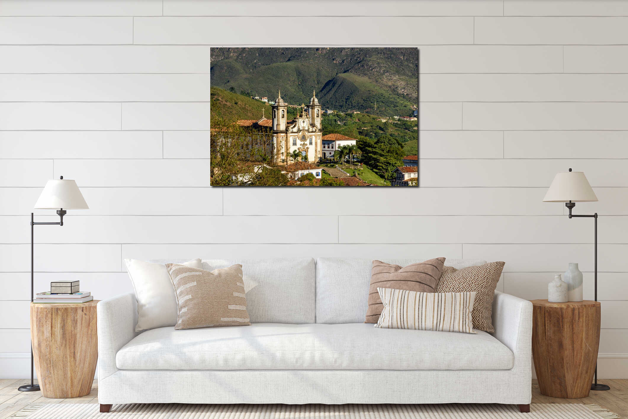 Canvas hanging interior mockup