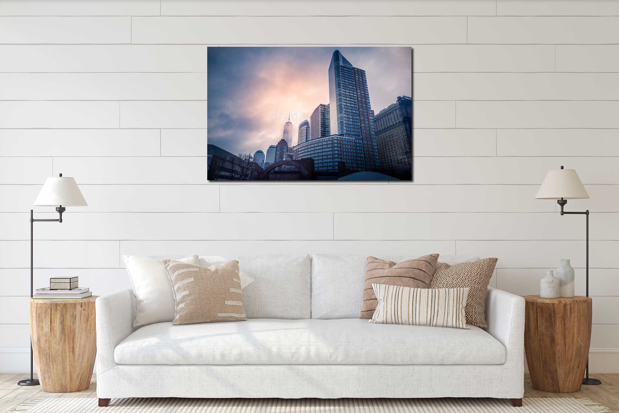 Canvas hanging interior mockup
