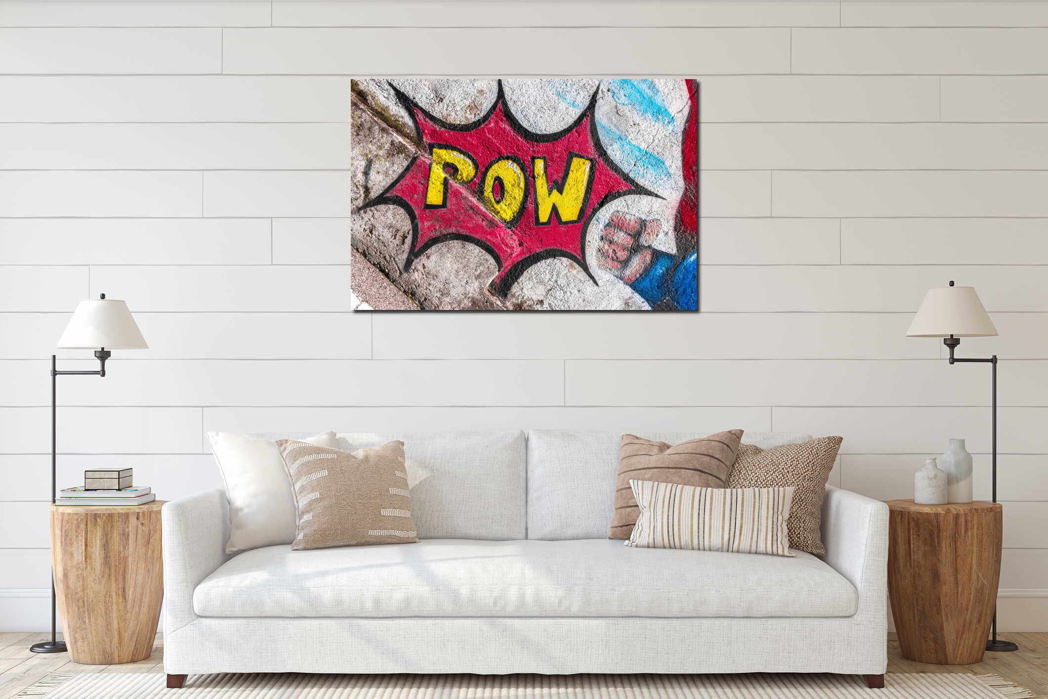 Canvas hanging interior mockup
