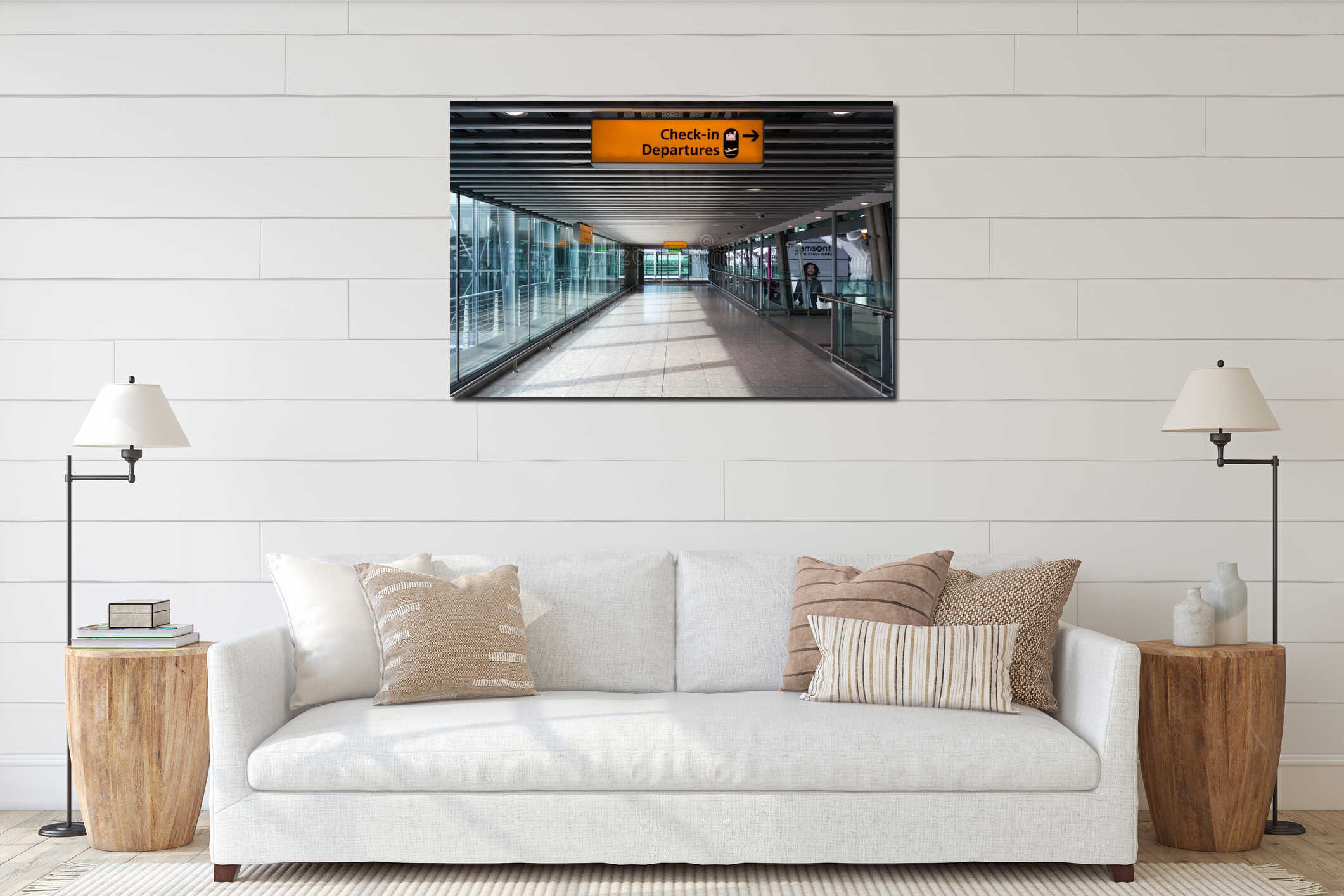 Canvas hanging interior mockup