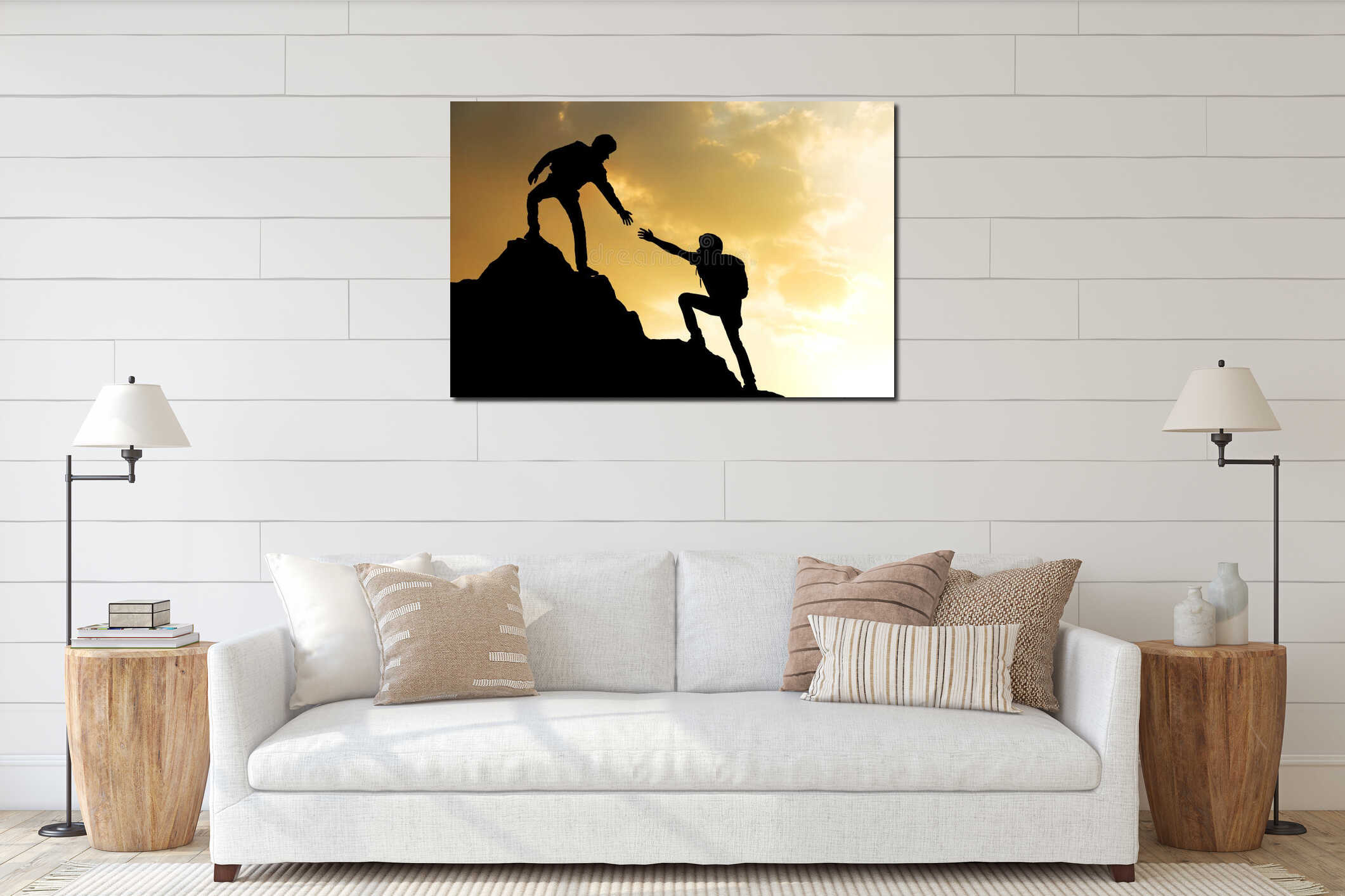 Canvas hanging interior mockup