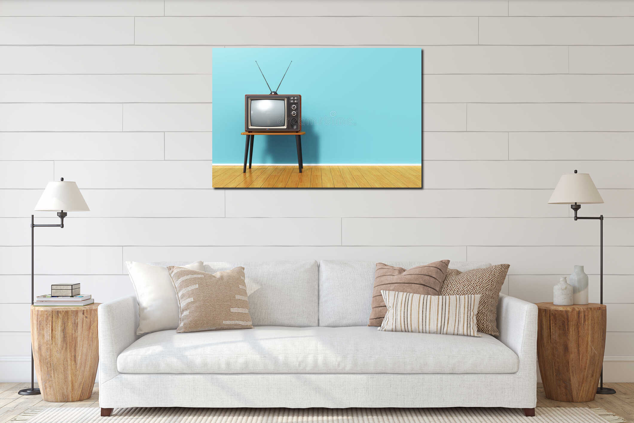 Canvas hanging interior mockup