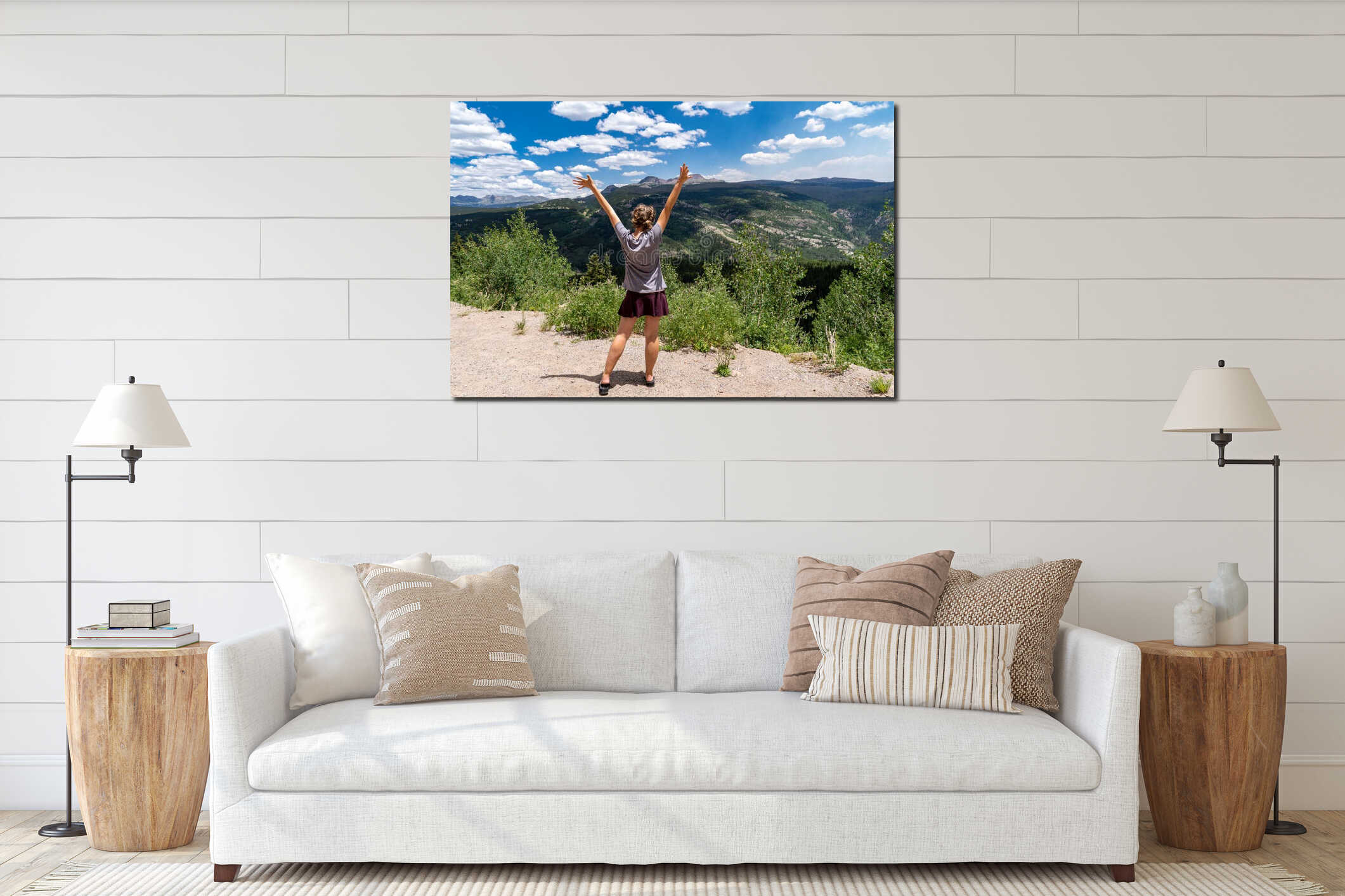 Canvas hanging interior mockup