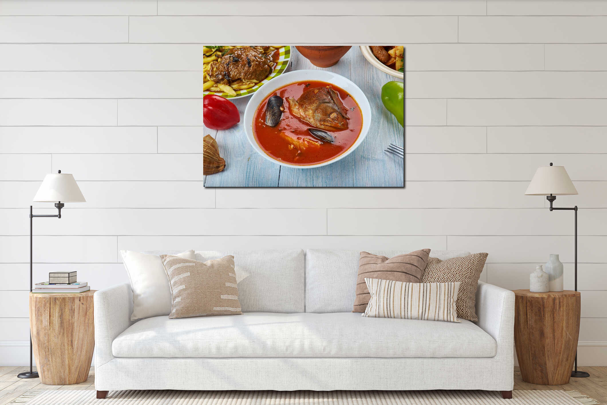 Canvas hanging interior mockup