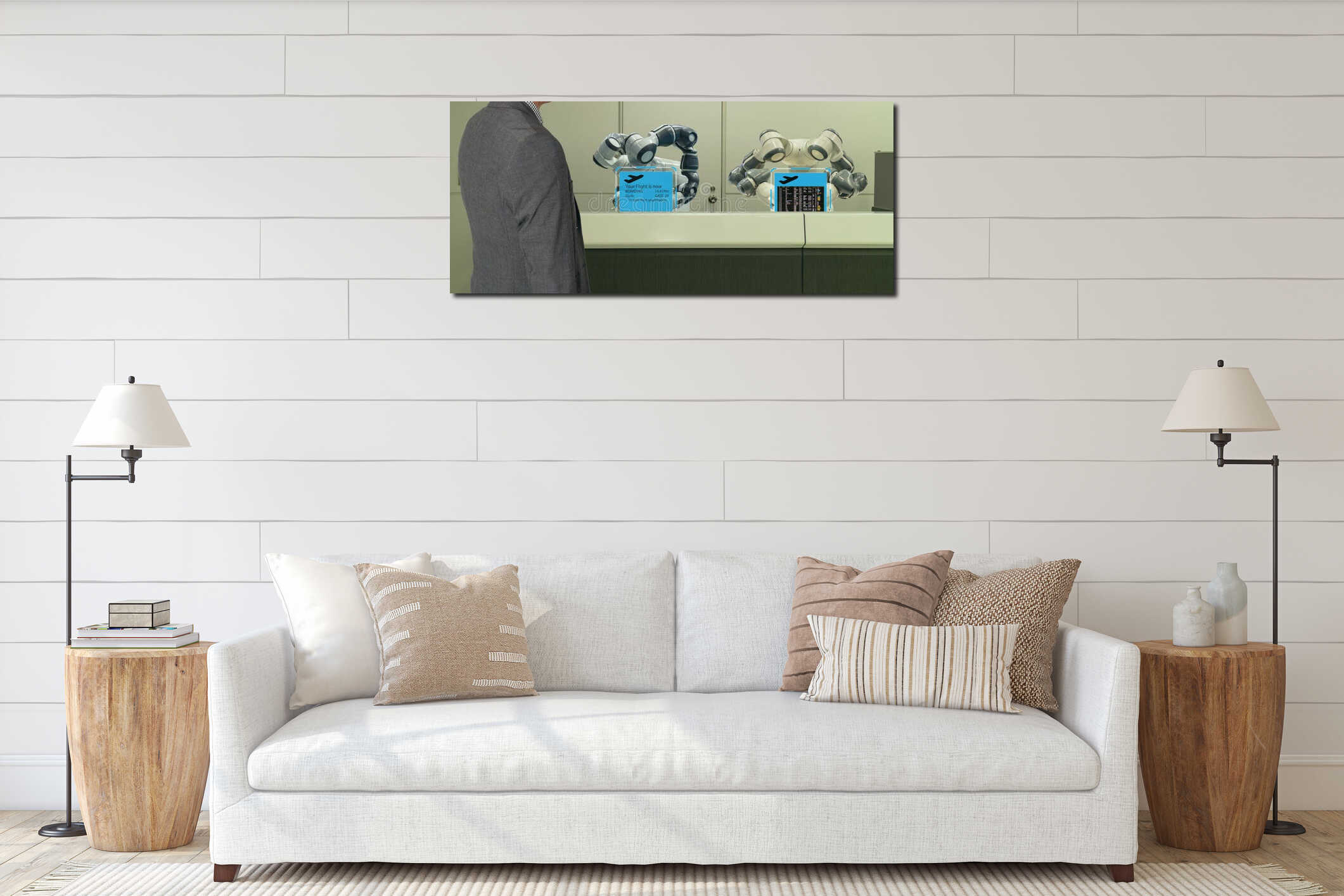 Canvas hanging interior mockup