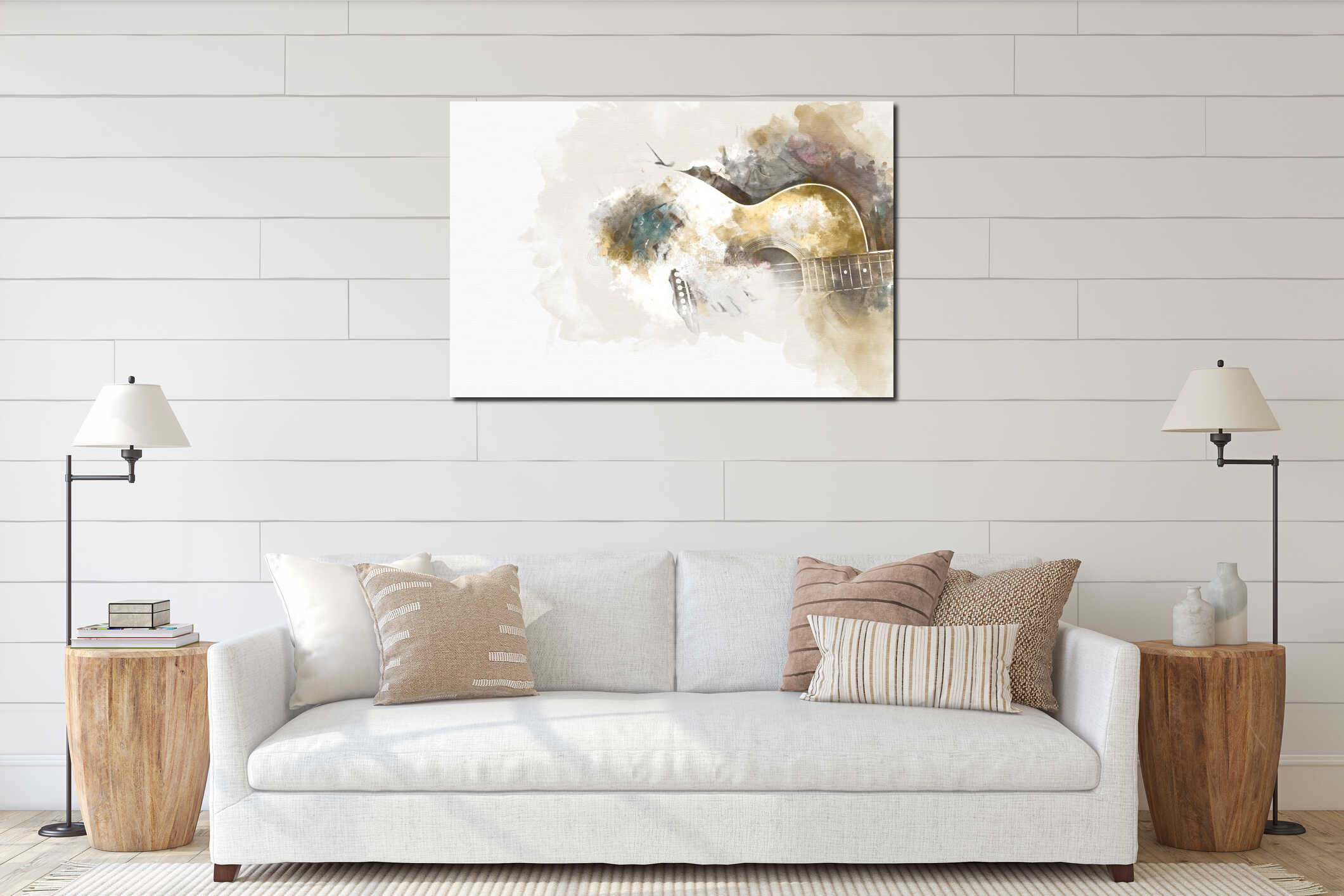 Canvas hanging interior mockup