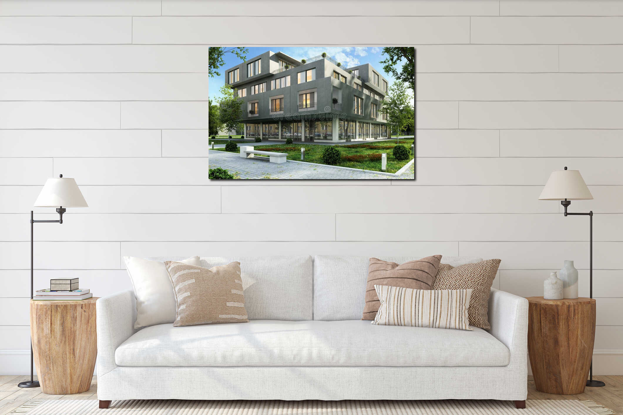 Canvas hanging interior mockup