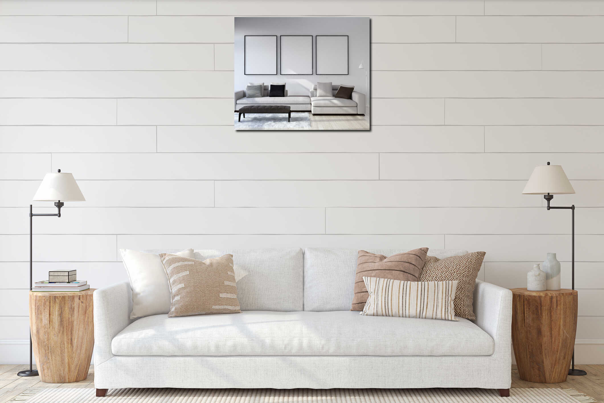 Canvas hanging interior mockup