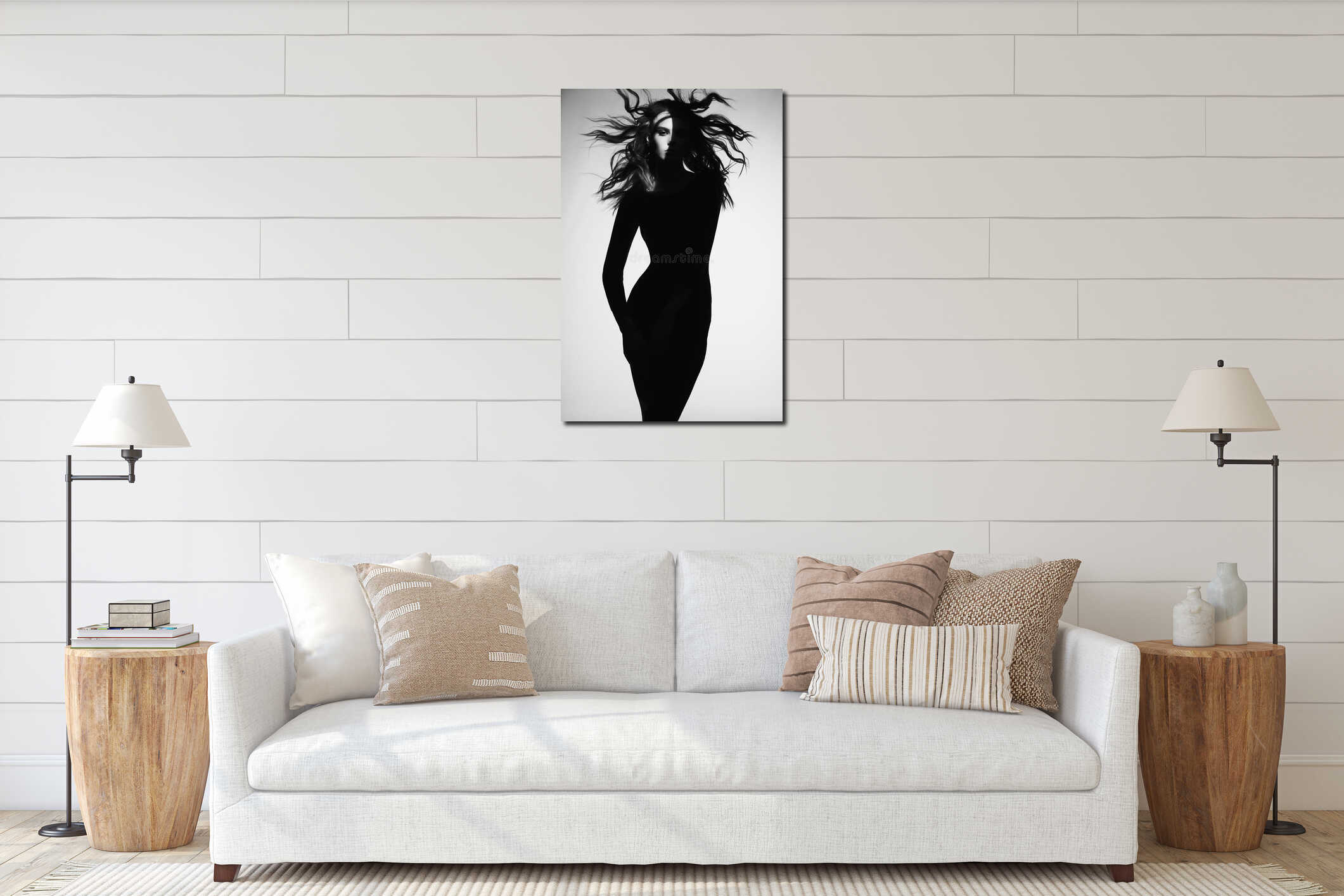 Canvas hanging interior mockup