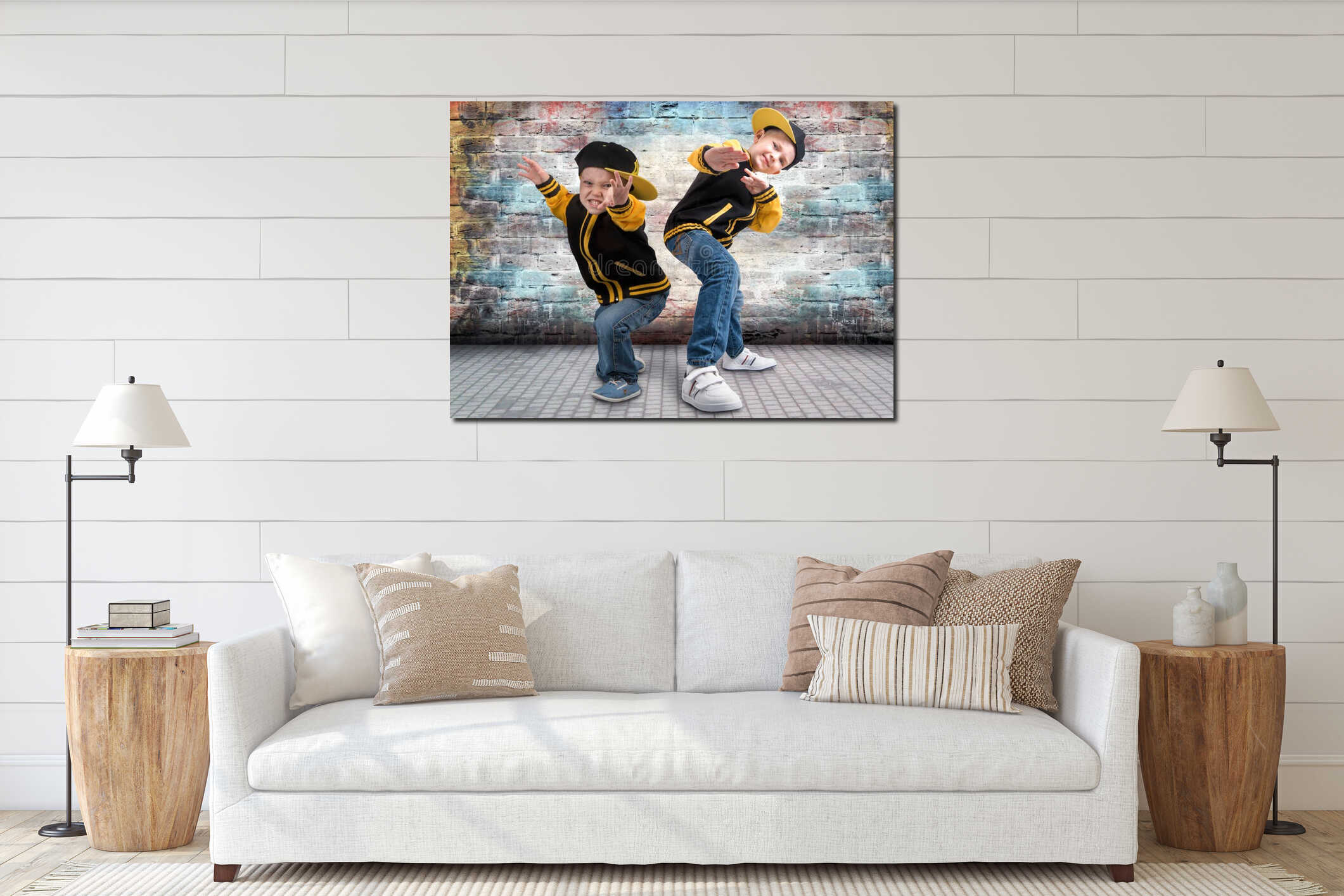 Canvas hanging interior mockup