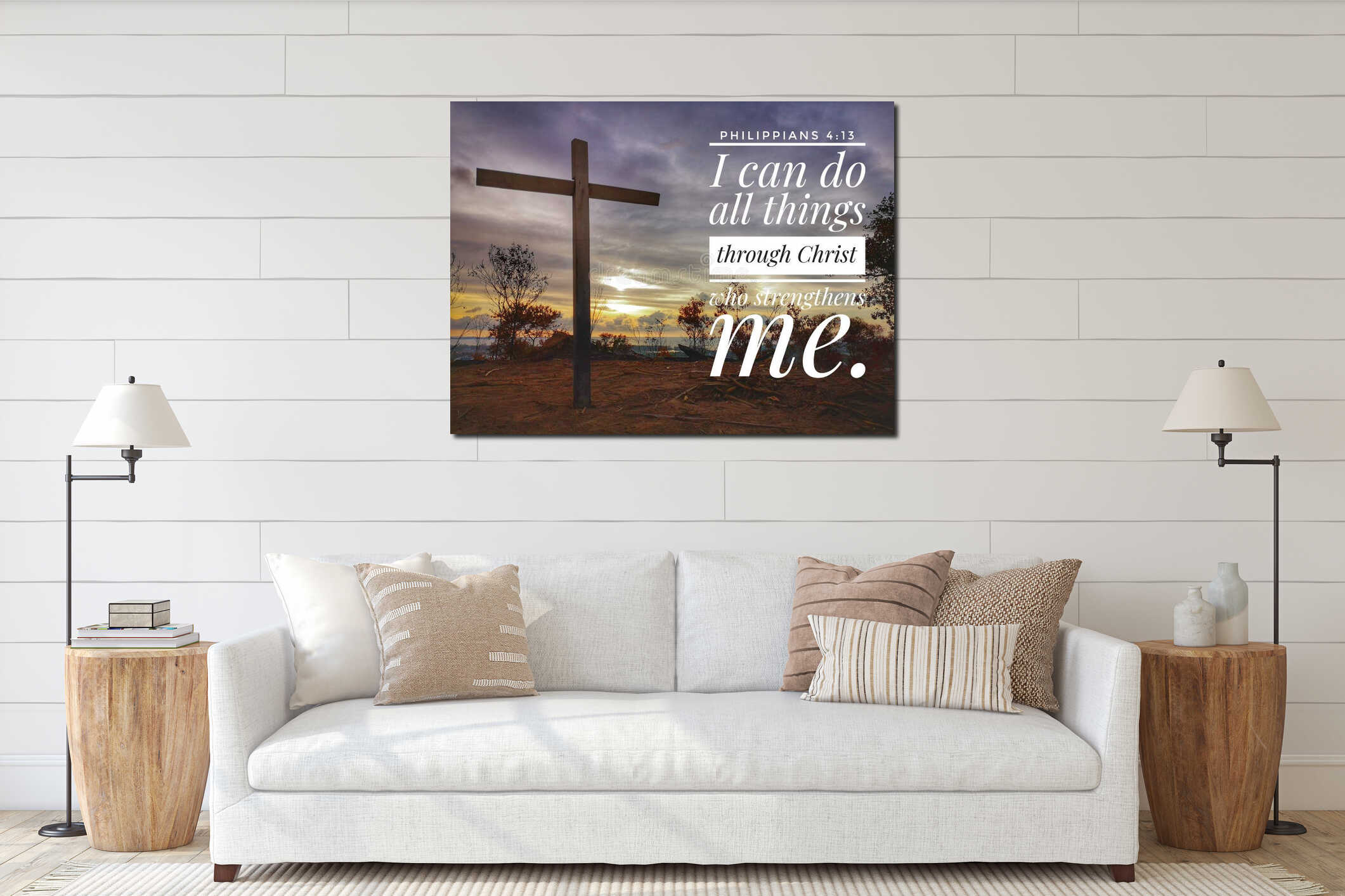 Canvas hanging interior mockup