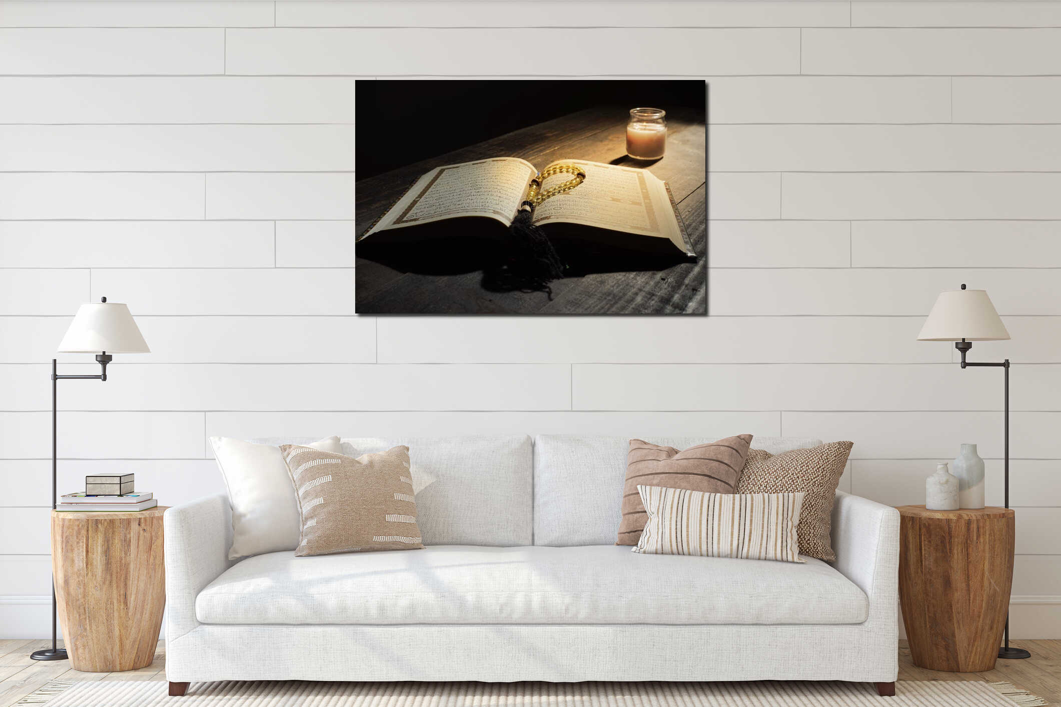 Canvas hanging interior mockup