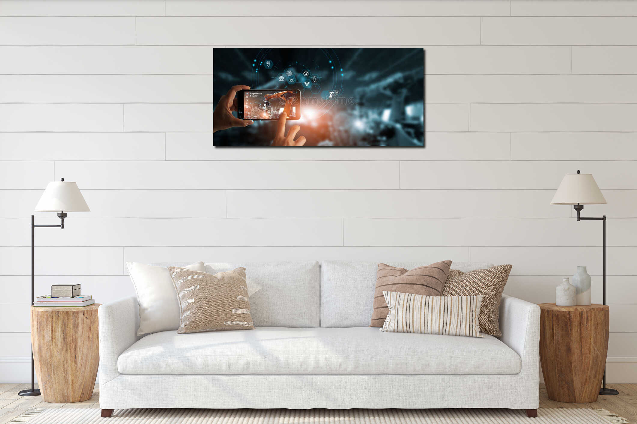 Canvas hanging interior mockup