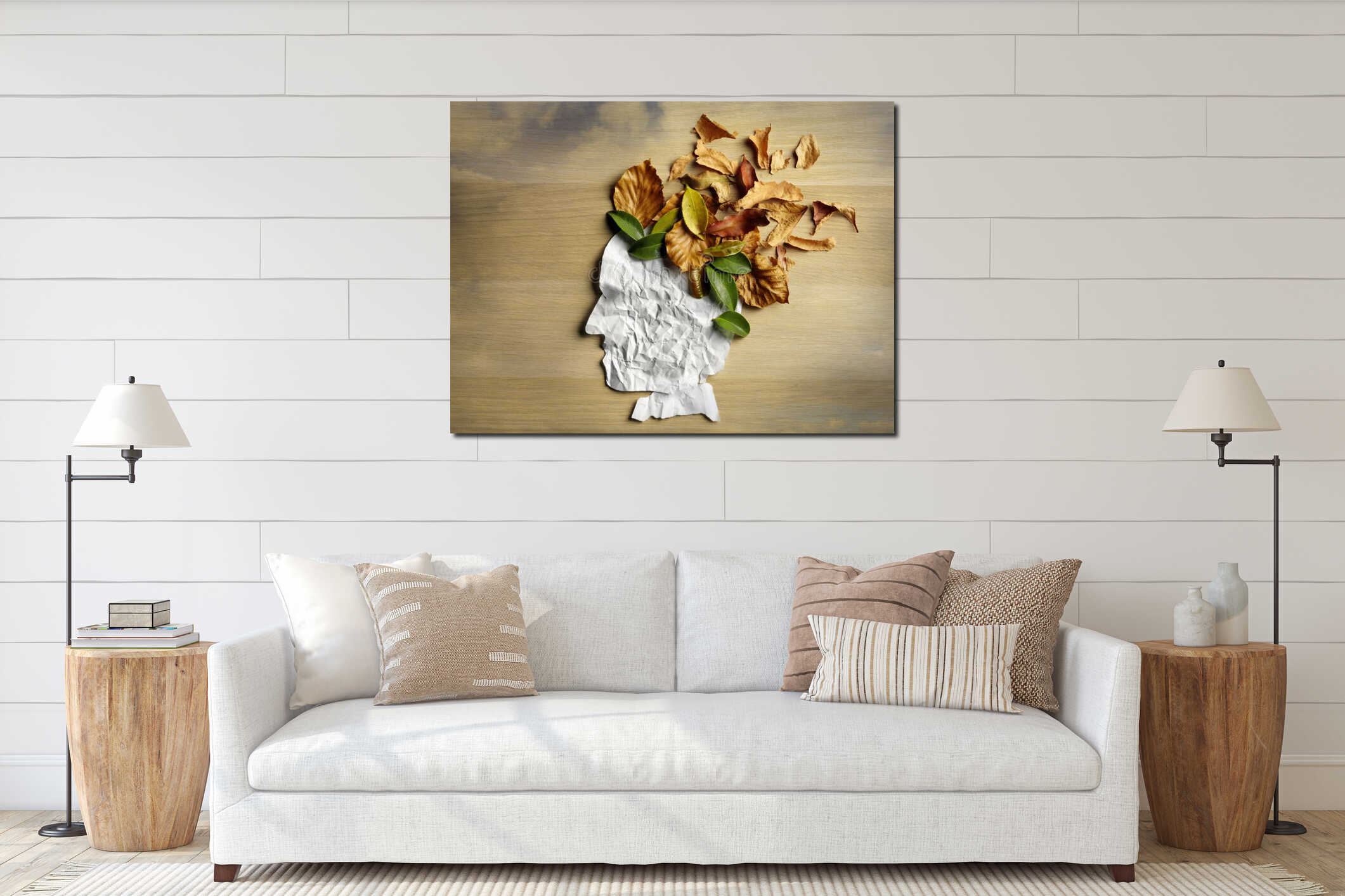 Canvas hanging interior mockup