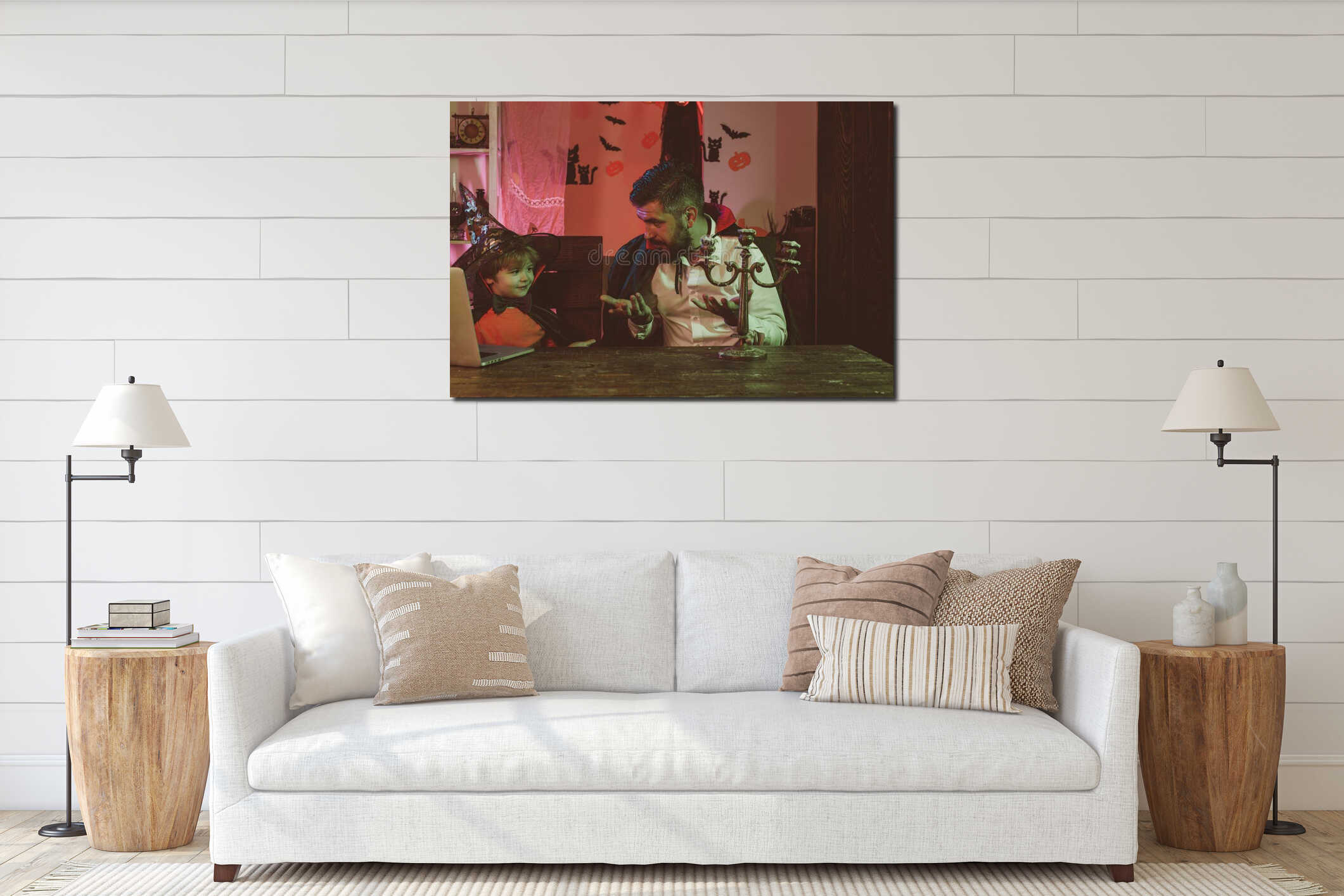 Canvas hanging interior mockup