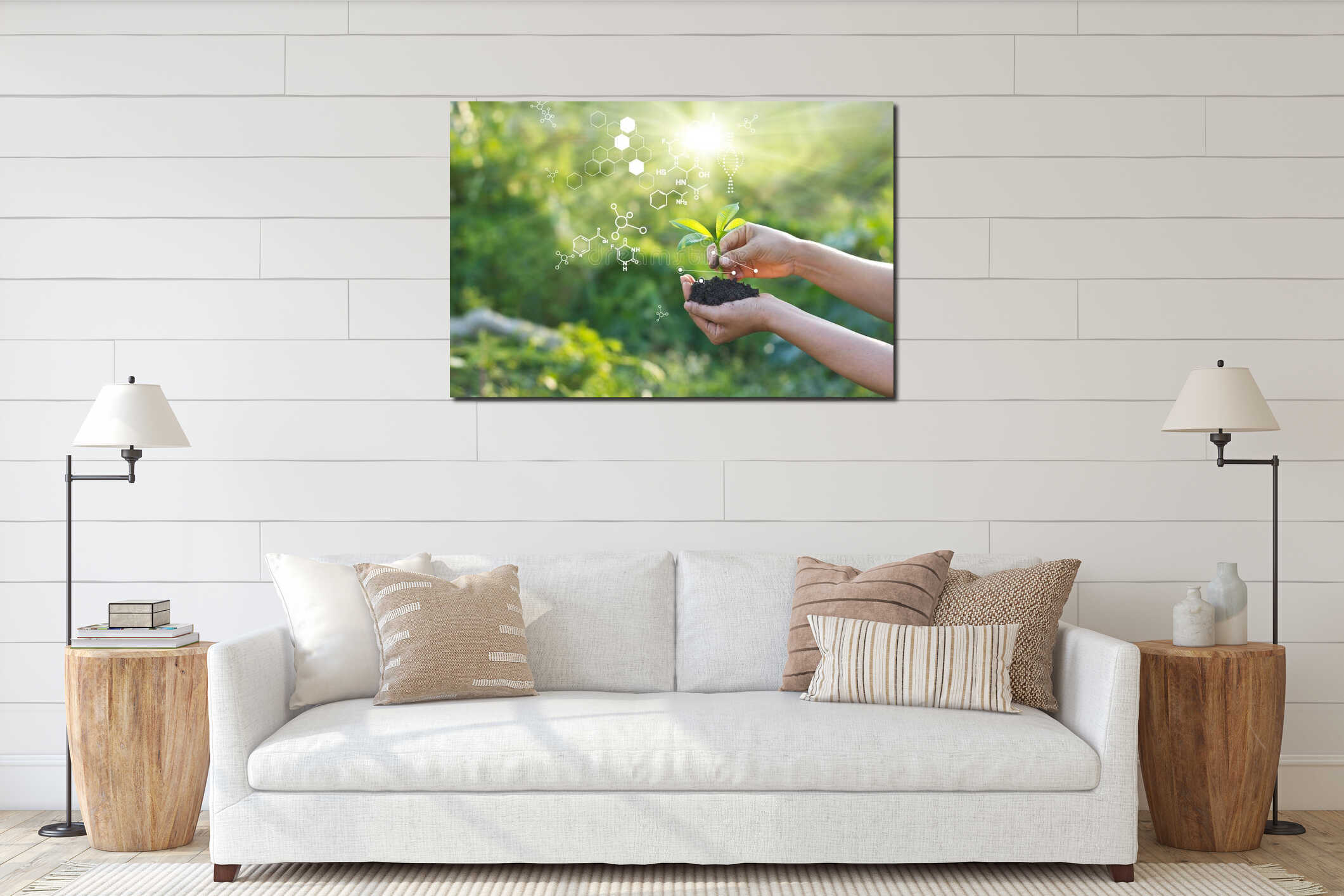 Canvas hanging interior mockup