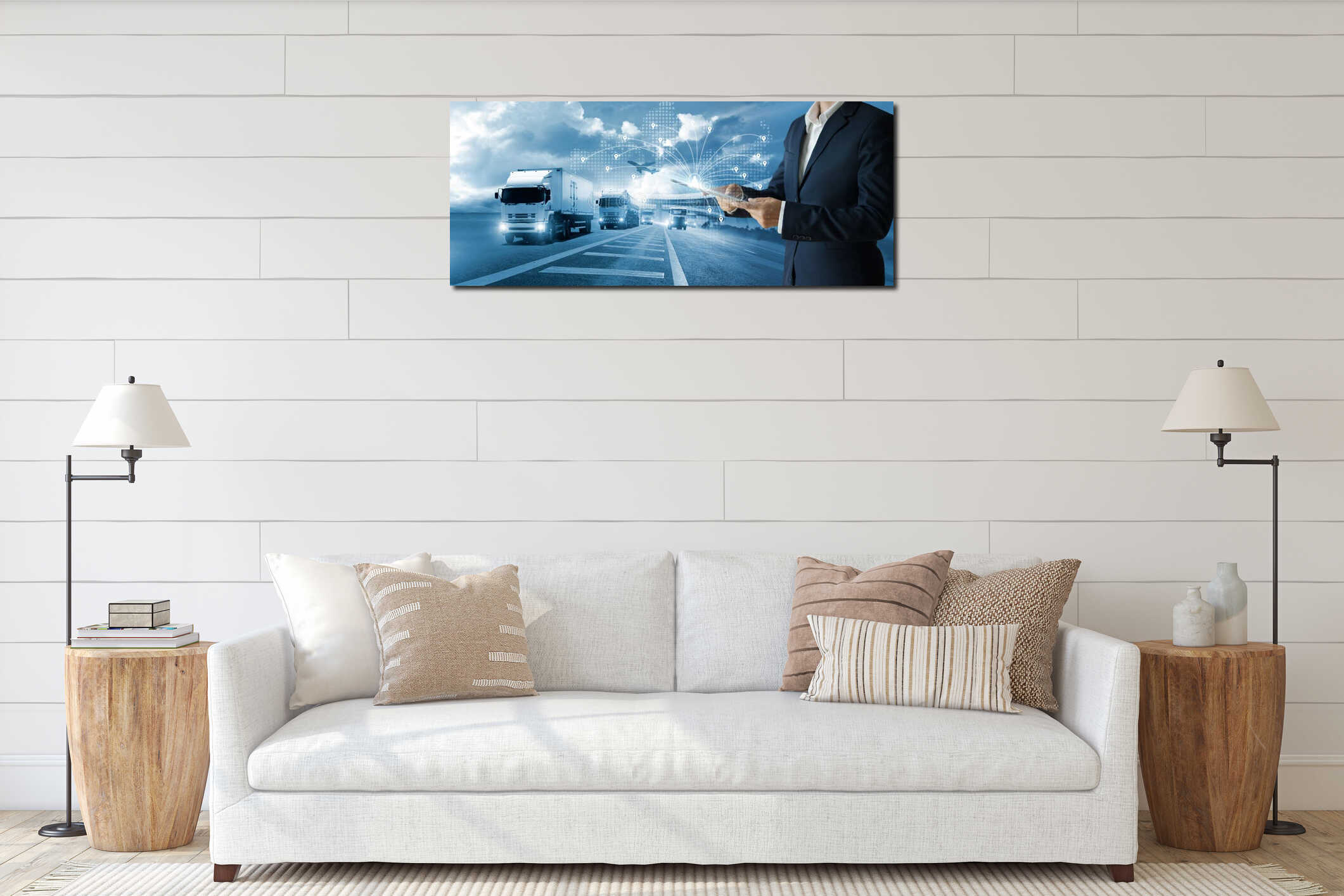 Canvas hanging interior mockup