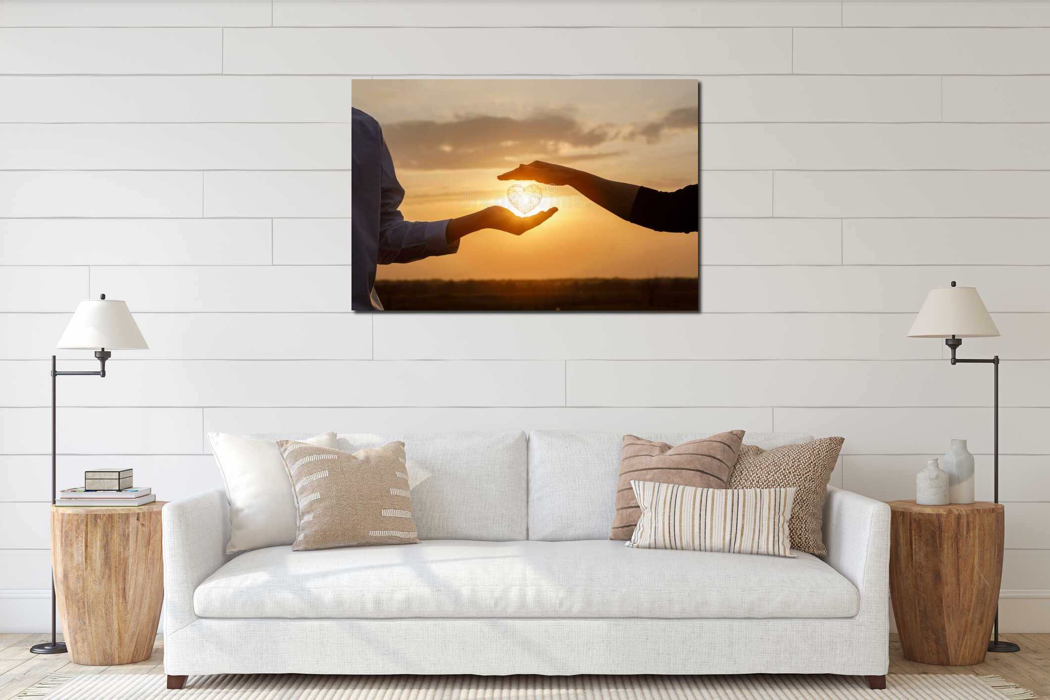 Canvas hanging interior mockup