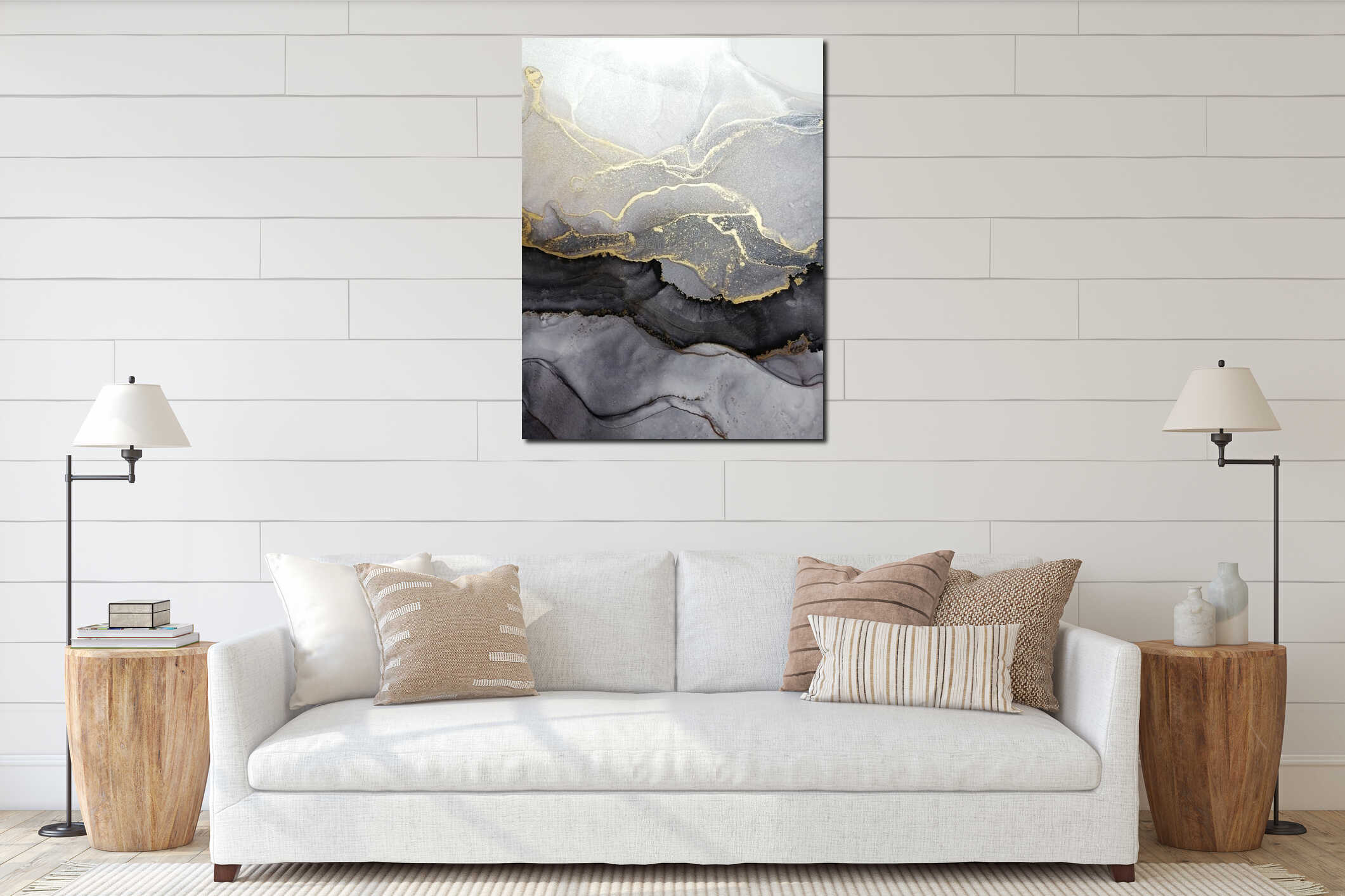 Canvas hanging interior mockup