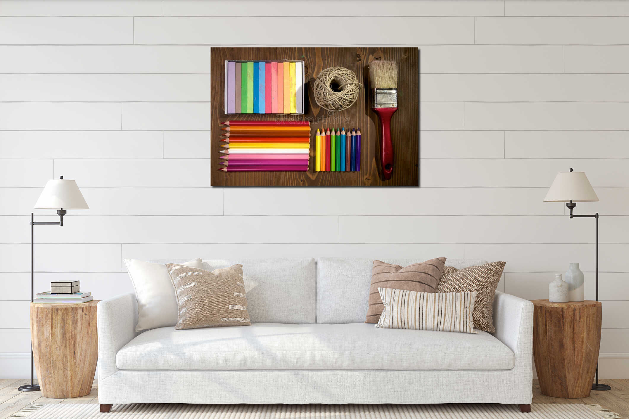 Canvas hanging interior mockup