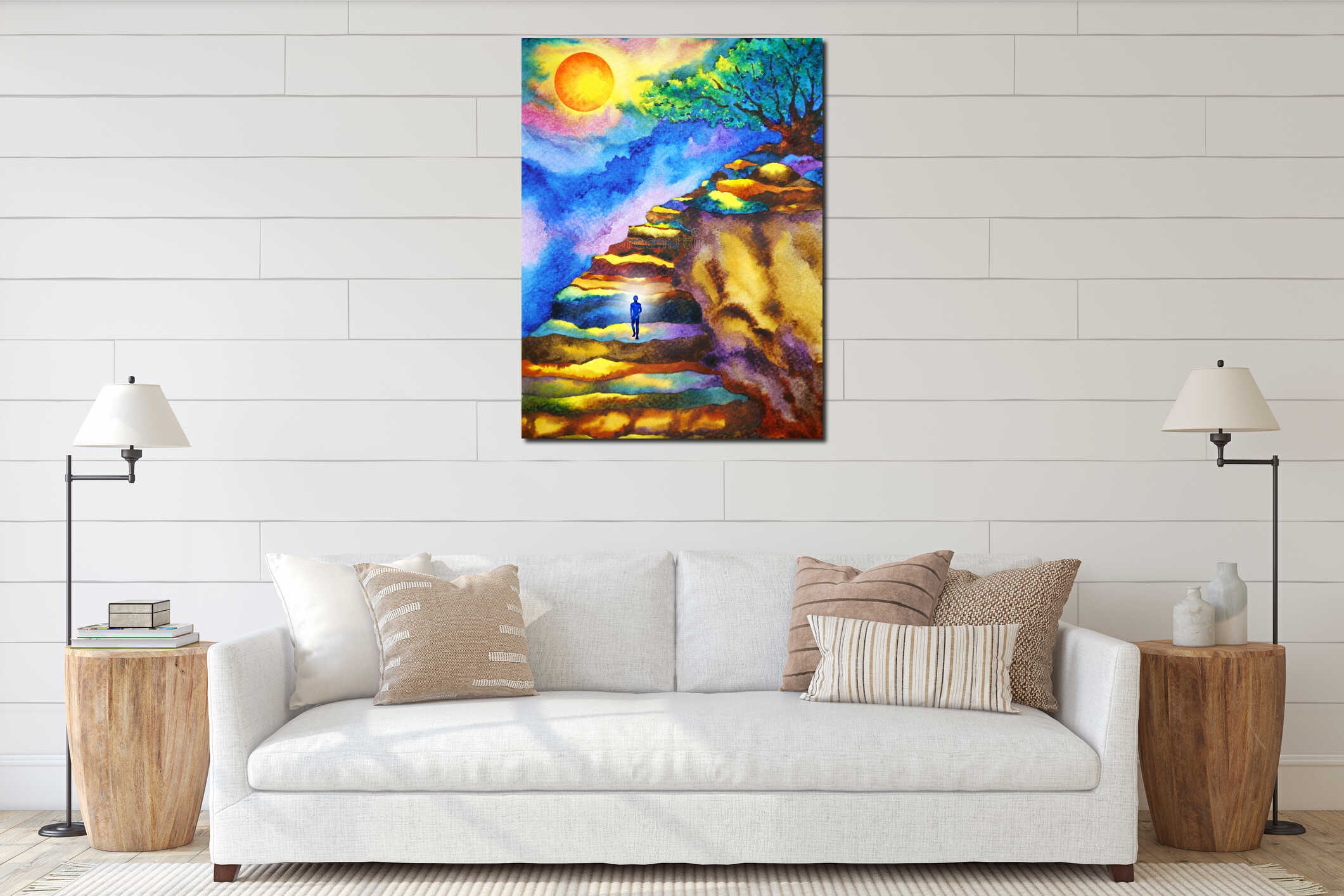 Canvas hanging interior mockup