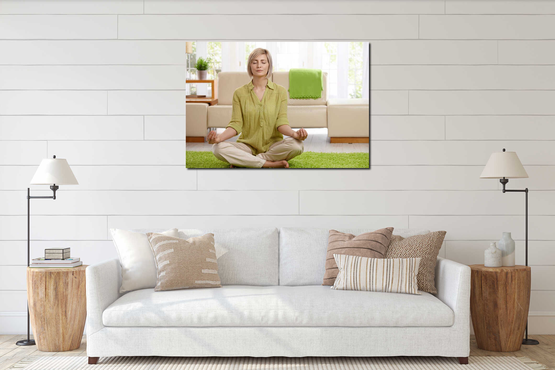 Canvas hanging interior mockup