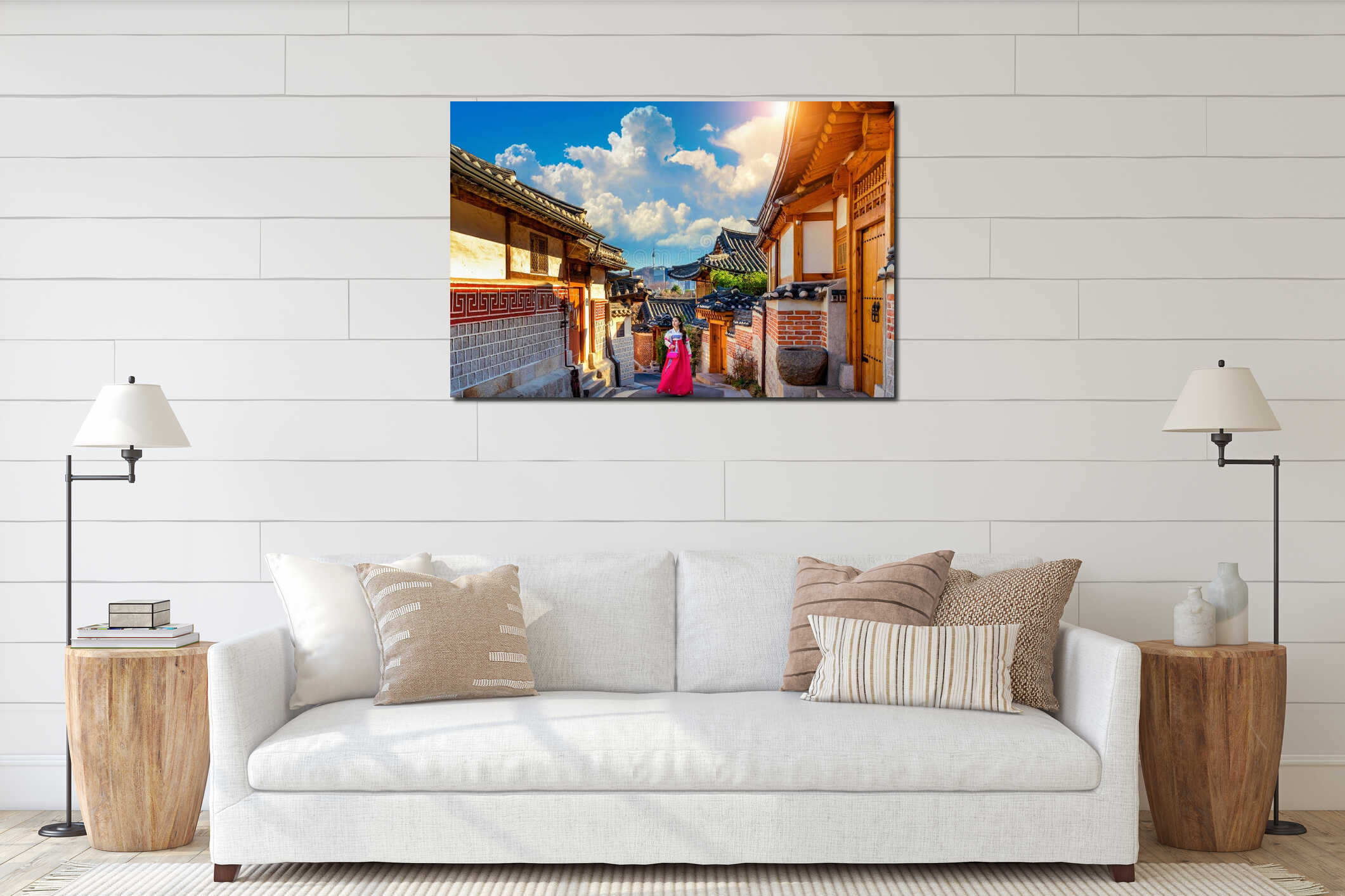 Canvas hanging interior mockup