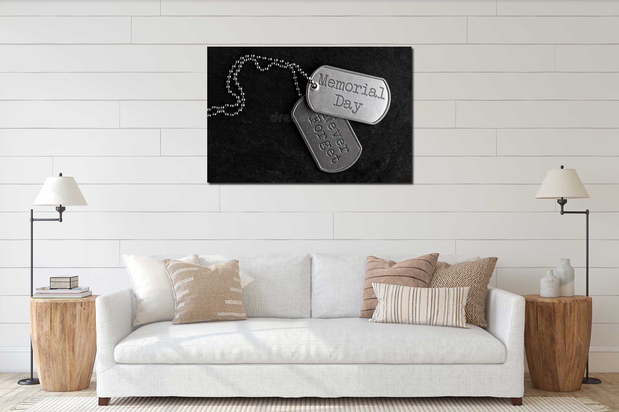 Canvas hanging interior mockup