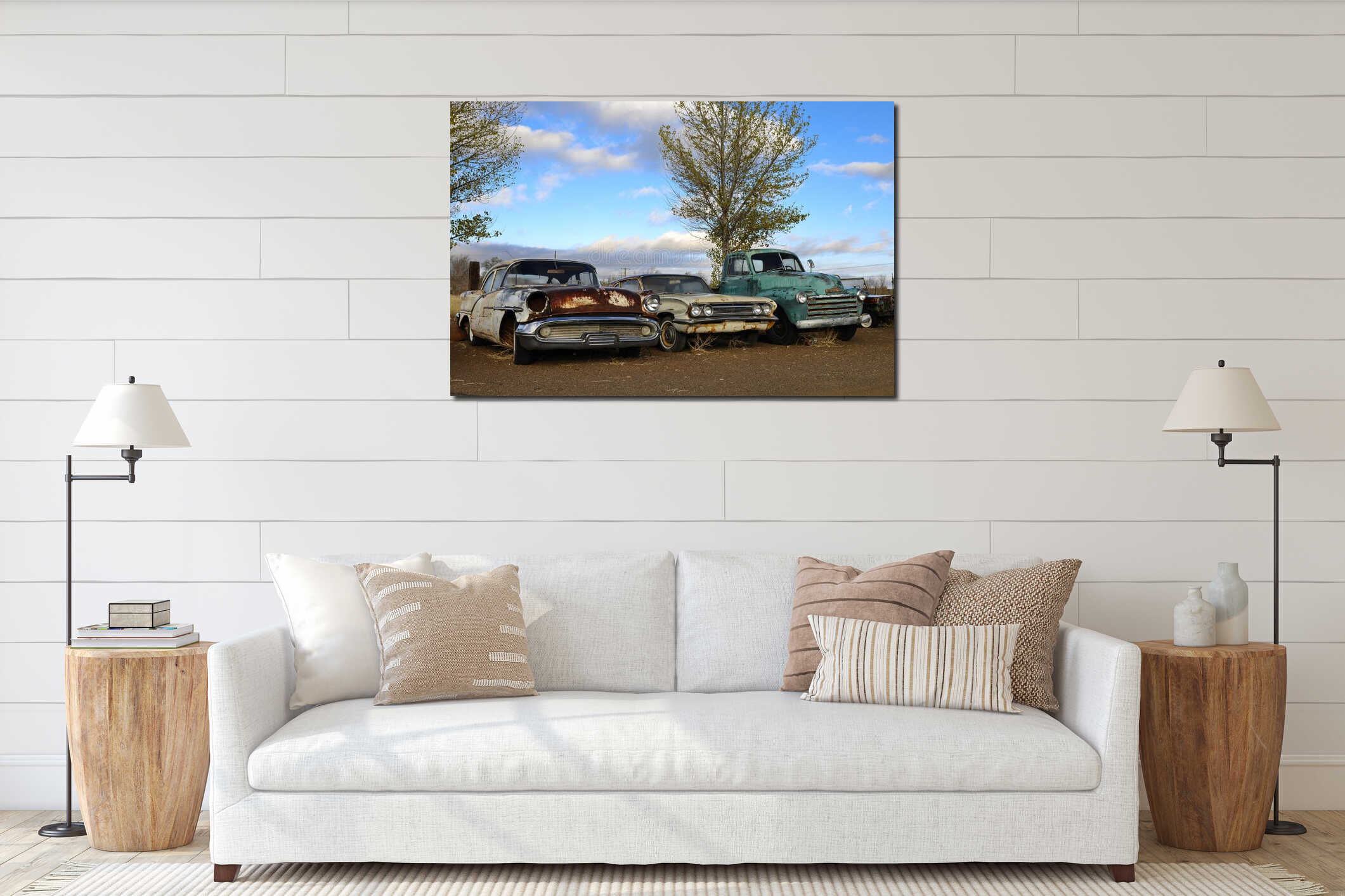 Canvas hanging interior mockup