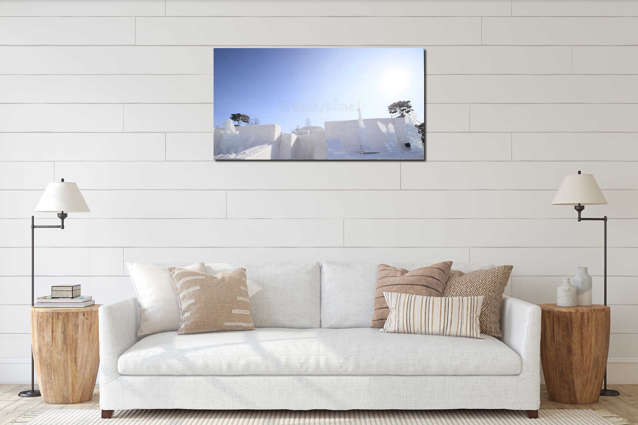 Canvas hanging interior mockup