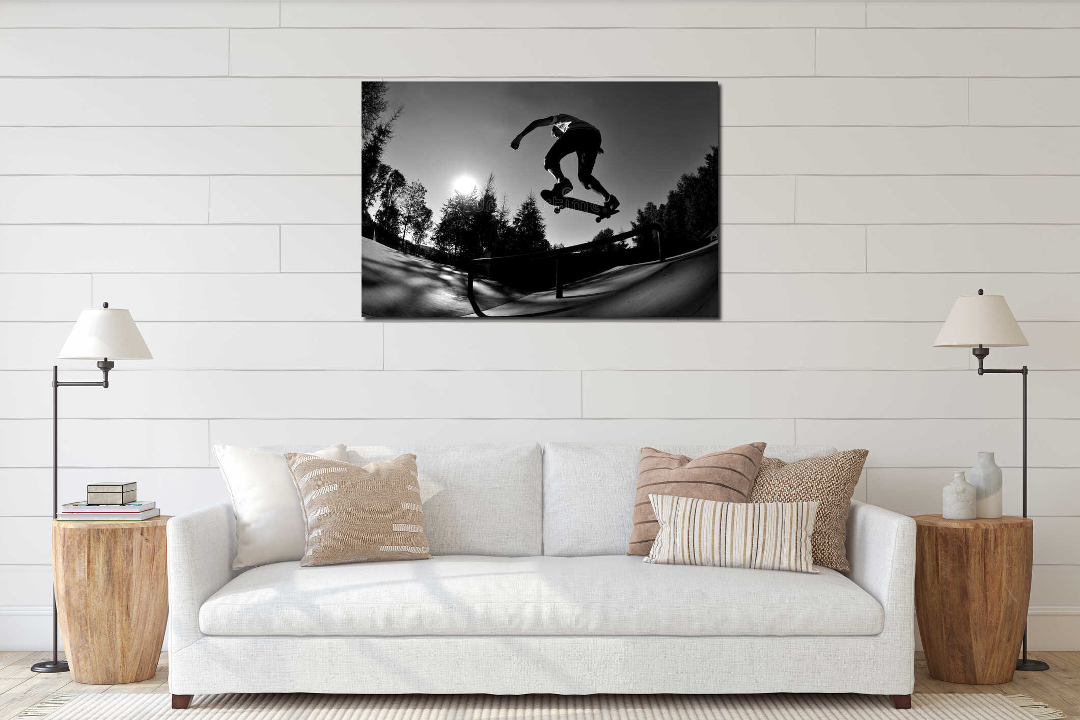 Canvas hanging interior mockup