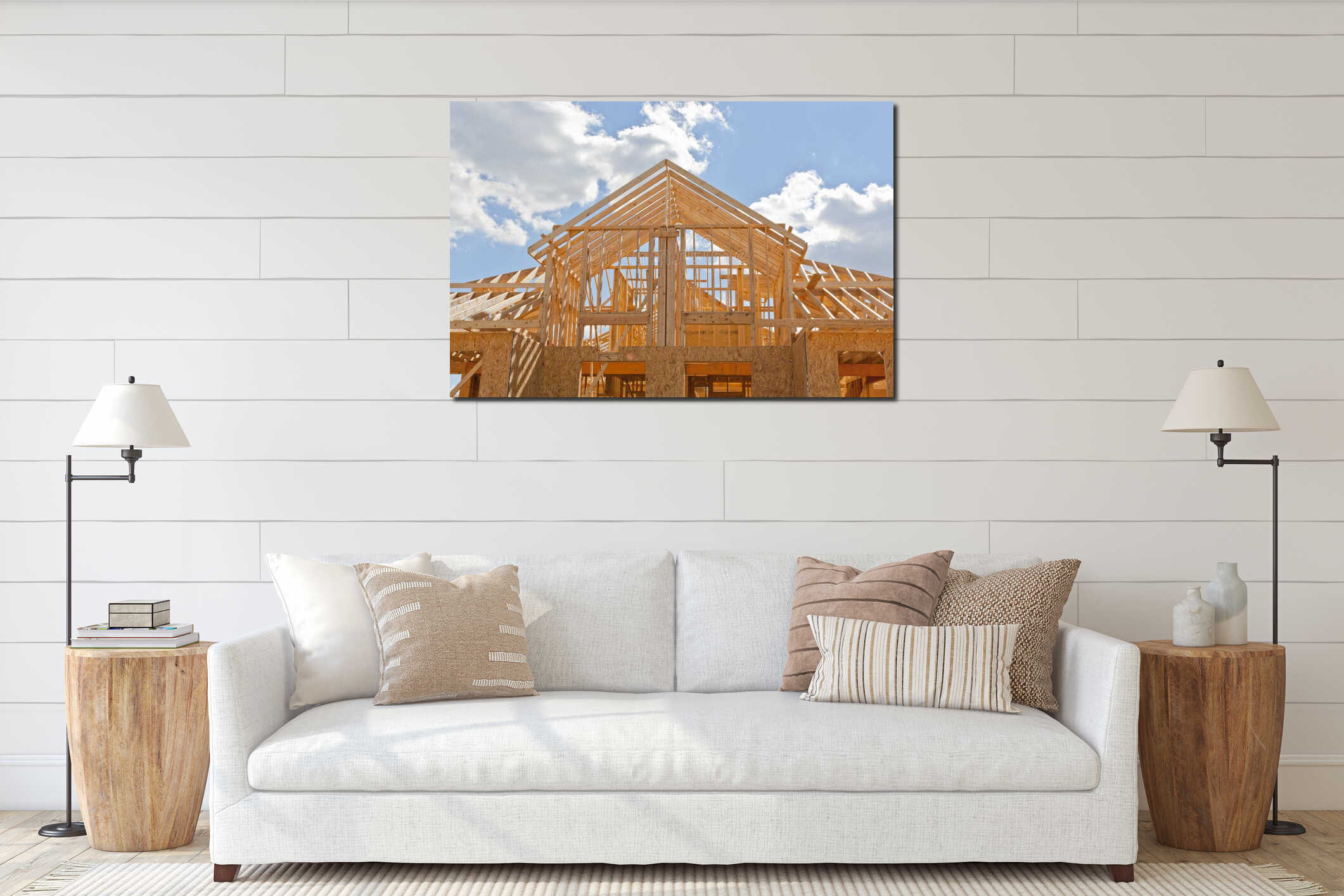Canvas hanging interior mockup