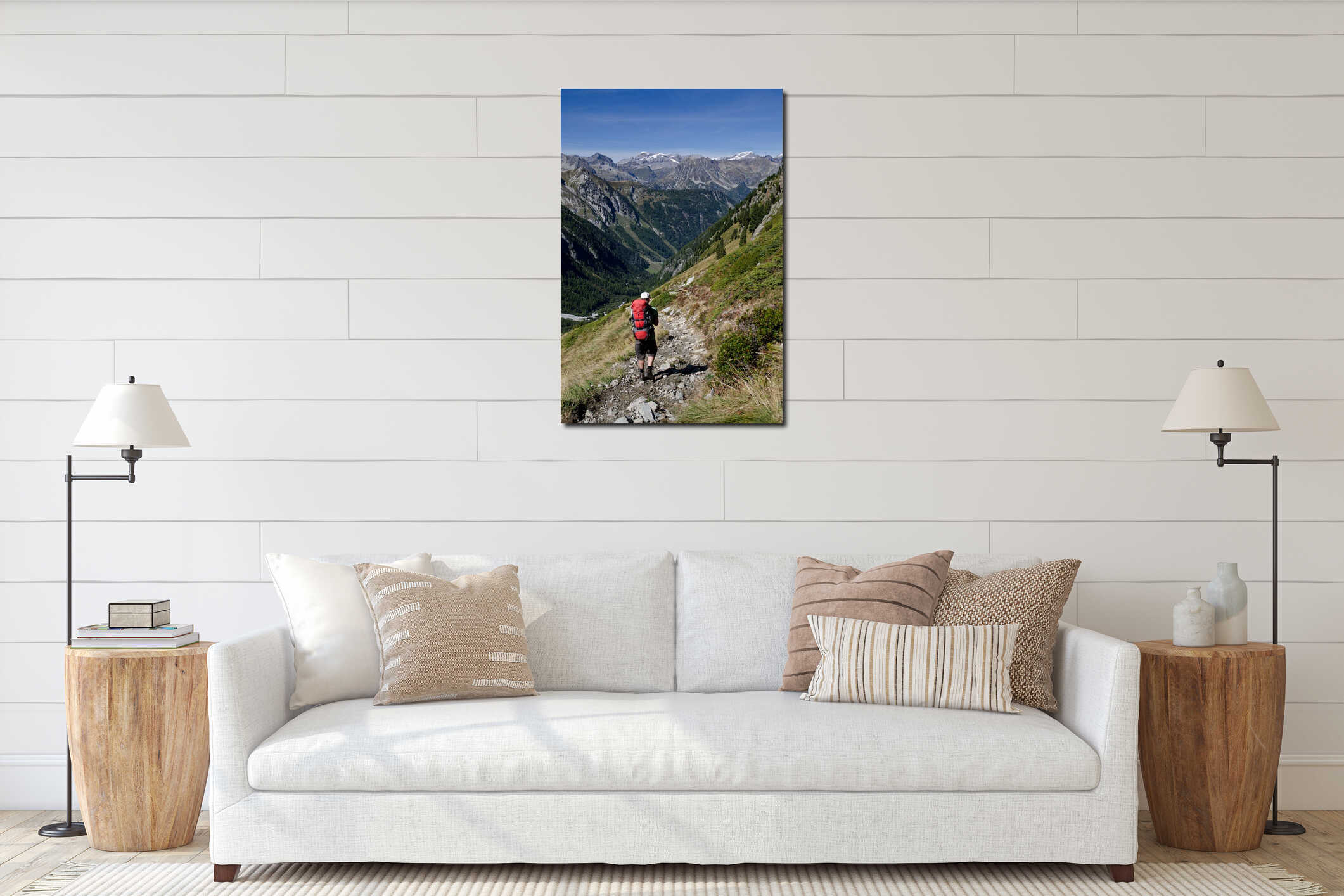 Canvas hanging interior mockup