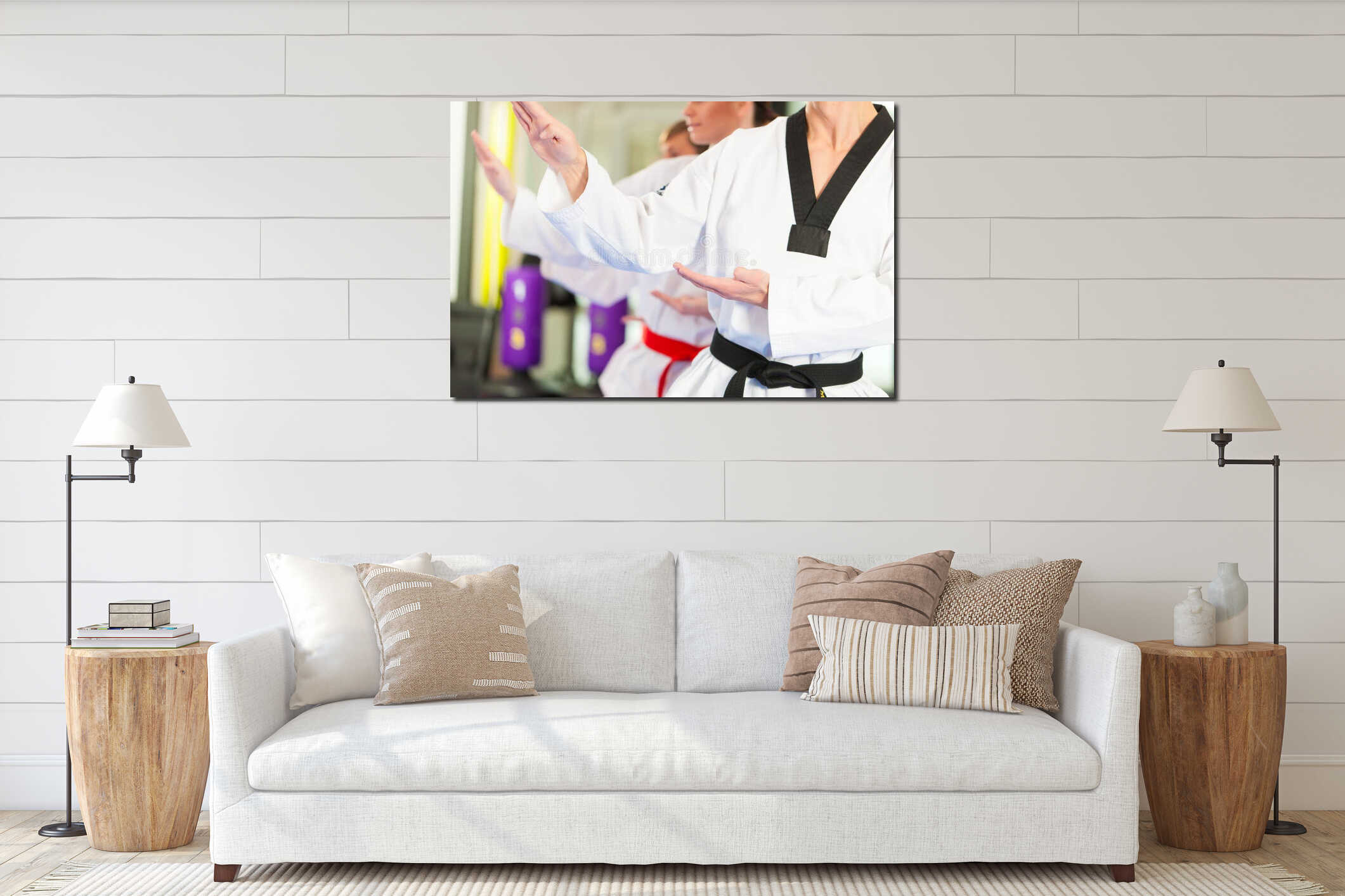 Canvas hanging interior mockup