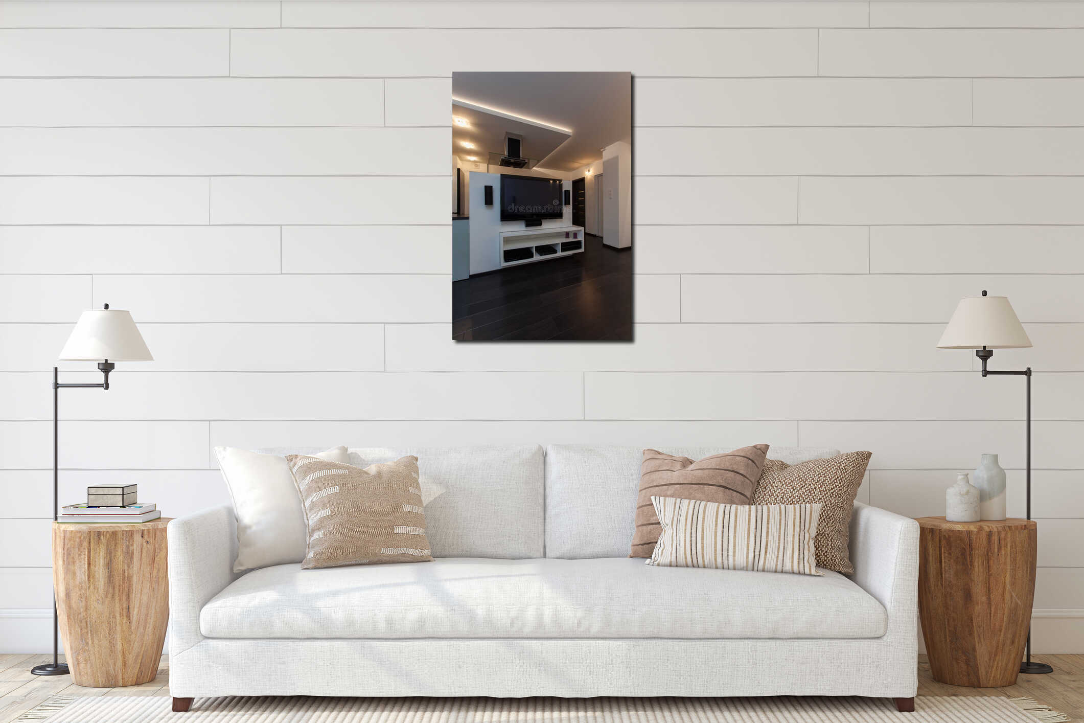 Canvas hanging interior mockup