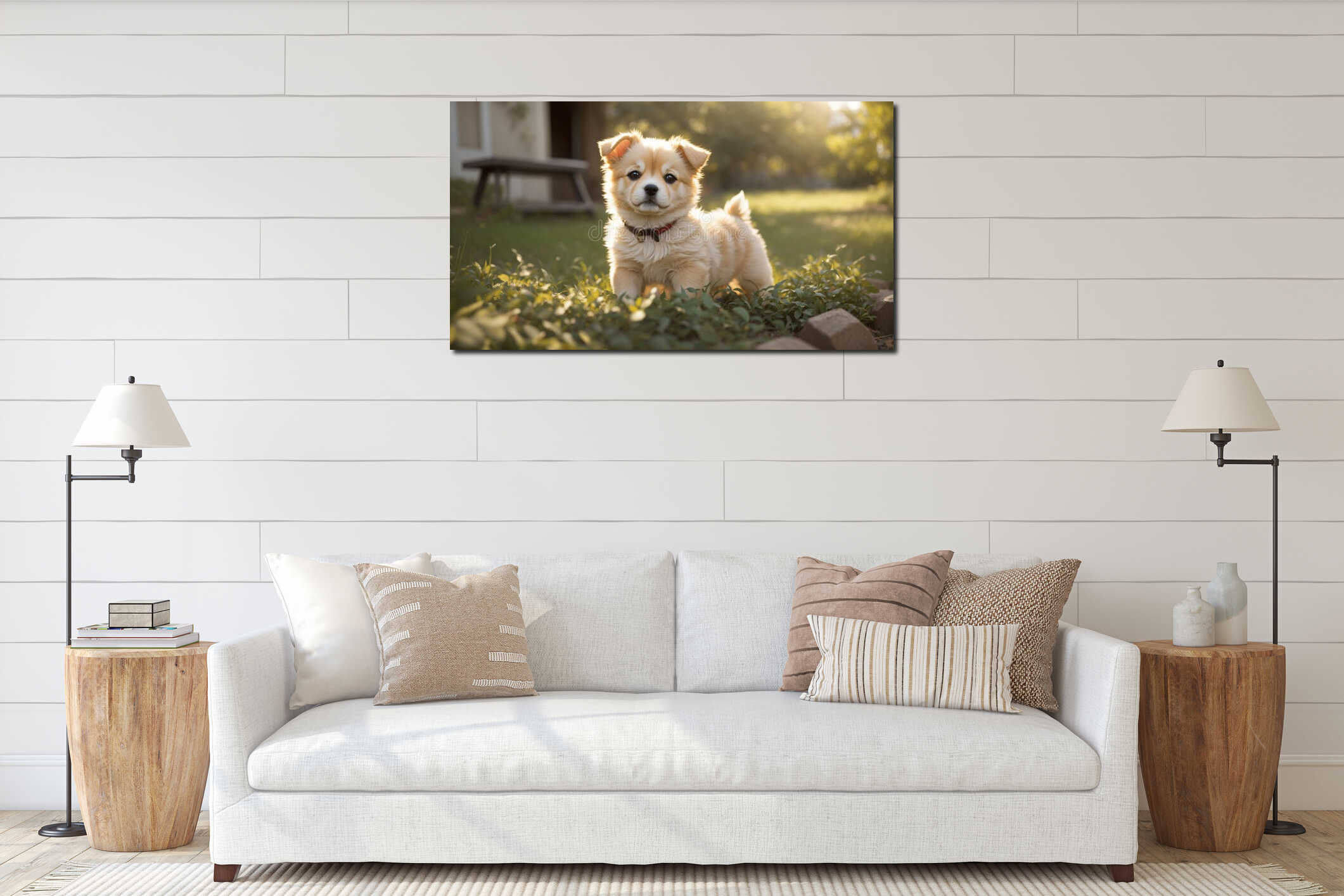 Canvas hanging interior mockup