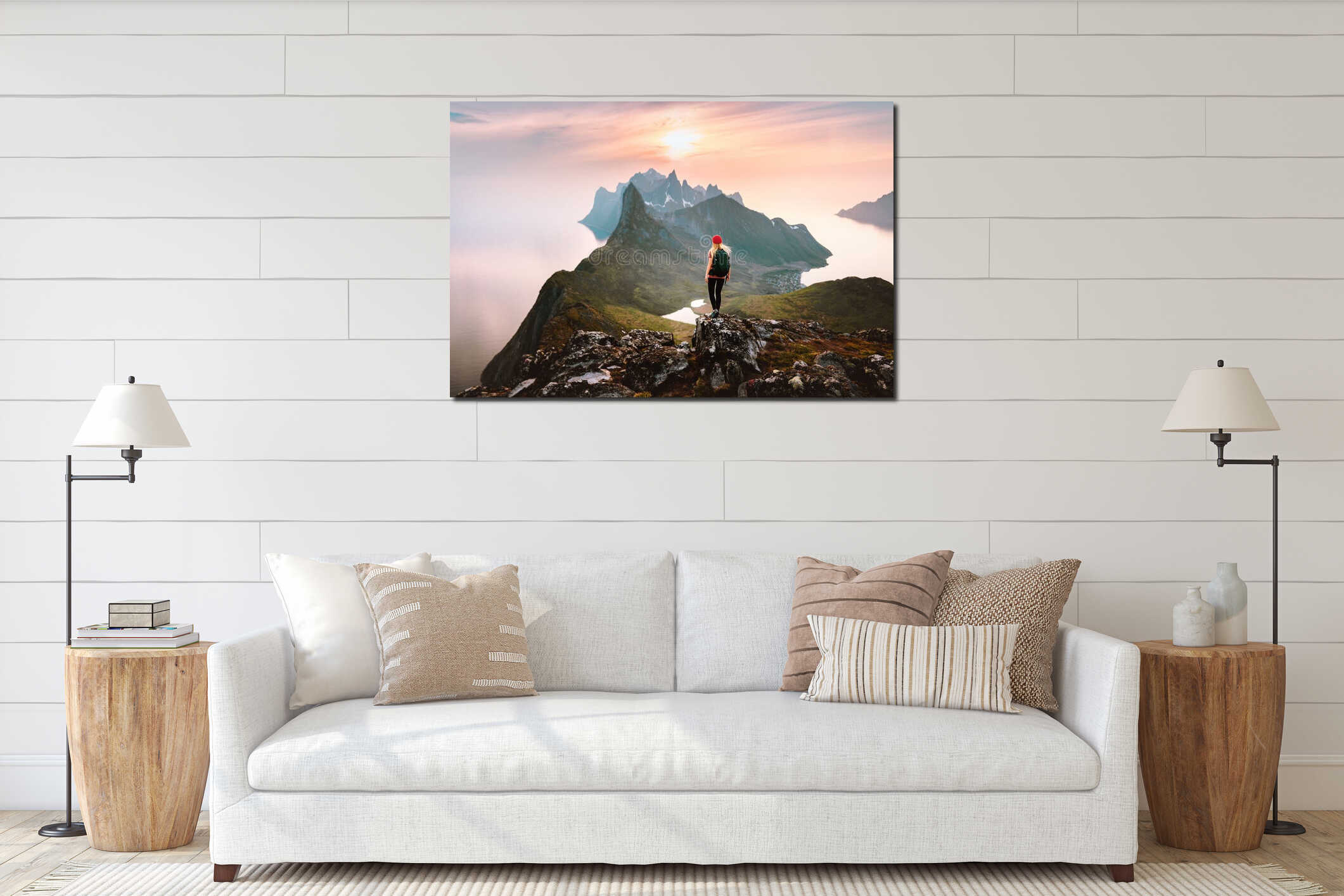 Canvas hanging interior mockup