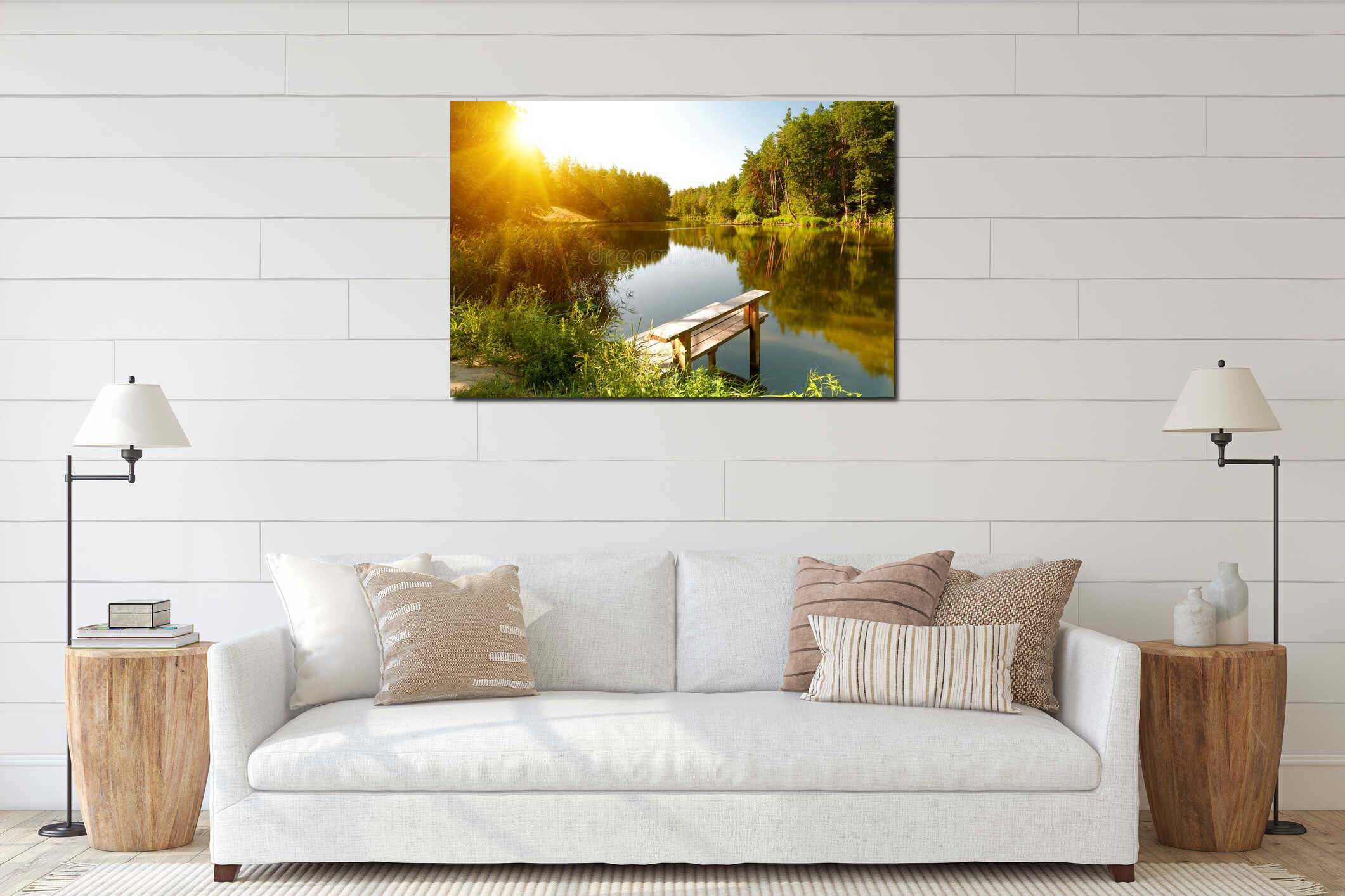 Canvas hanging interior mockup