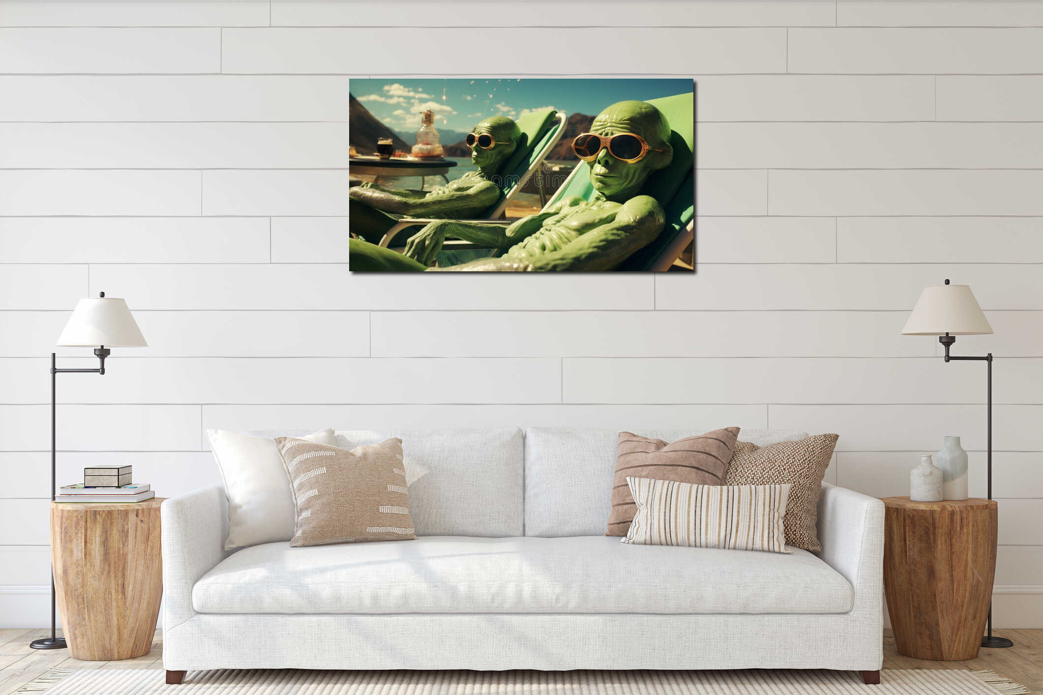 Canvas hanging interior mockup