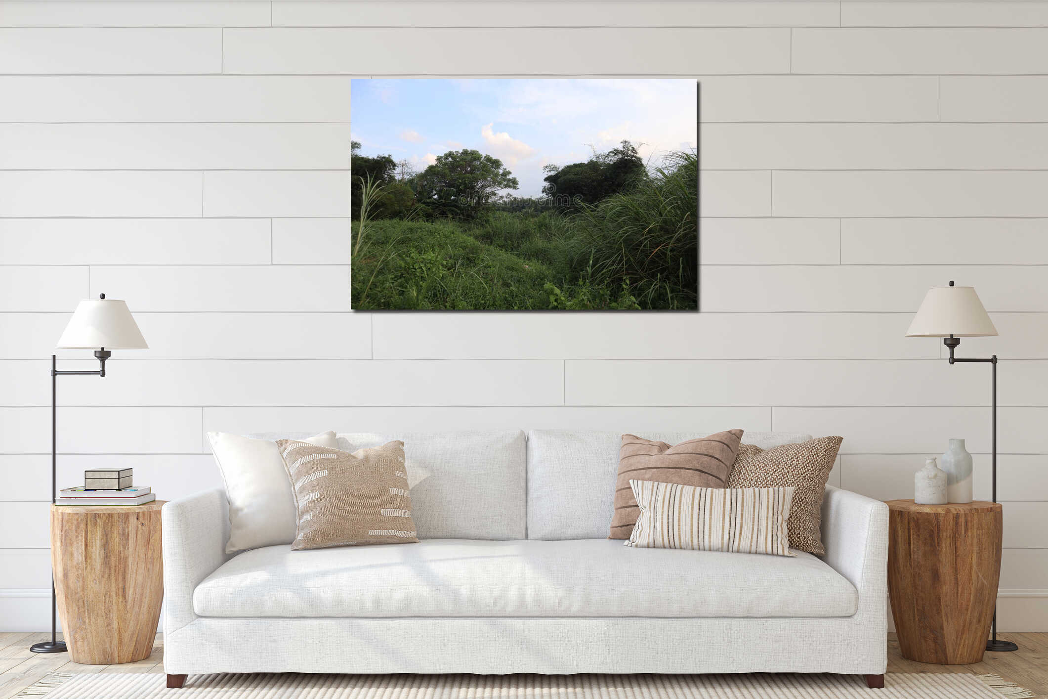Canvas hanging interior mockup