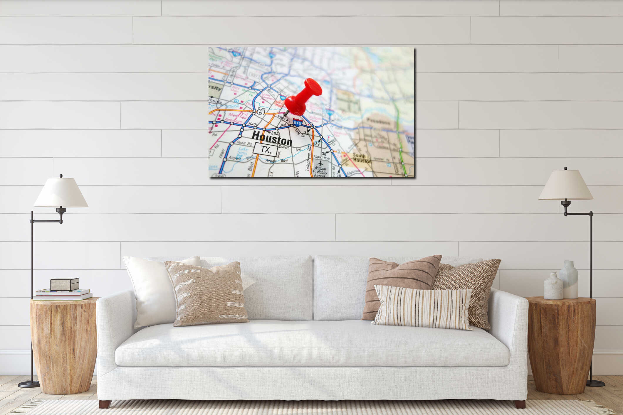 Canvas hanging interior mockup