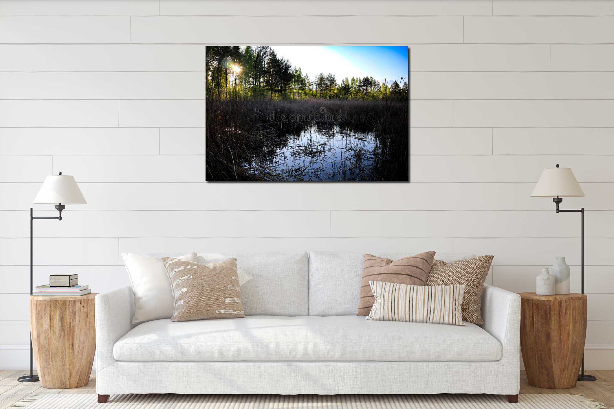 Canvas hanging interior mockup